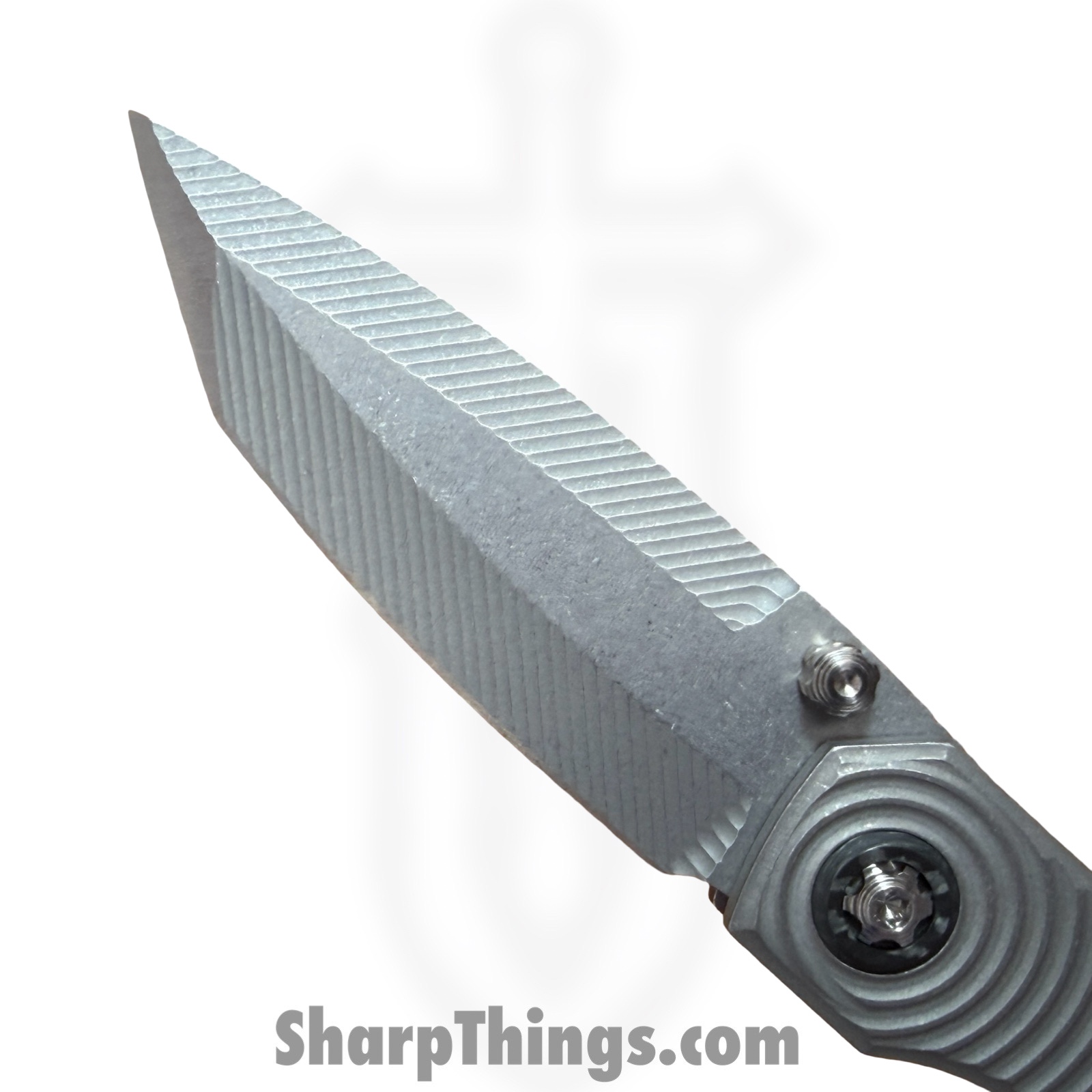 Simeon - SCKKROS90RM - Krow Radial Milled - Folding Knife - S90V Stonewash Tanto - Titanium - Natural - Image 5