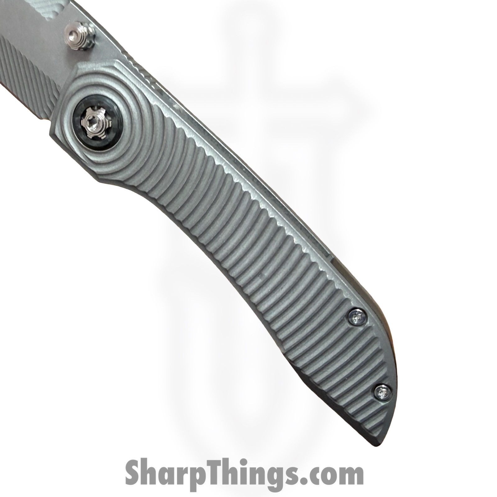 Simeon - SCKKROS90RM - Krow Radial Milled - Folding Knife - S90V Stonewash Tanto - Titanium - Natural - Image 6