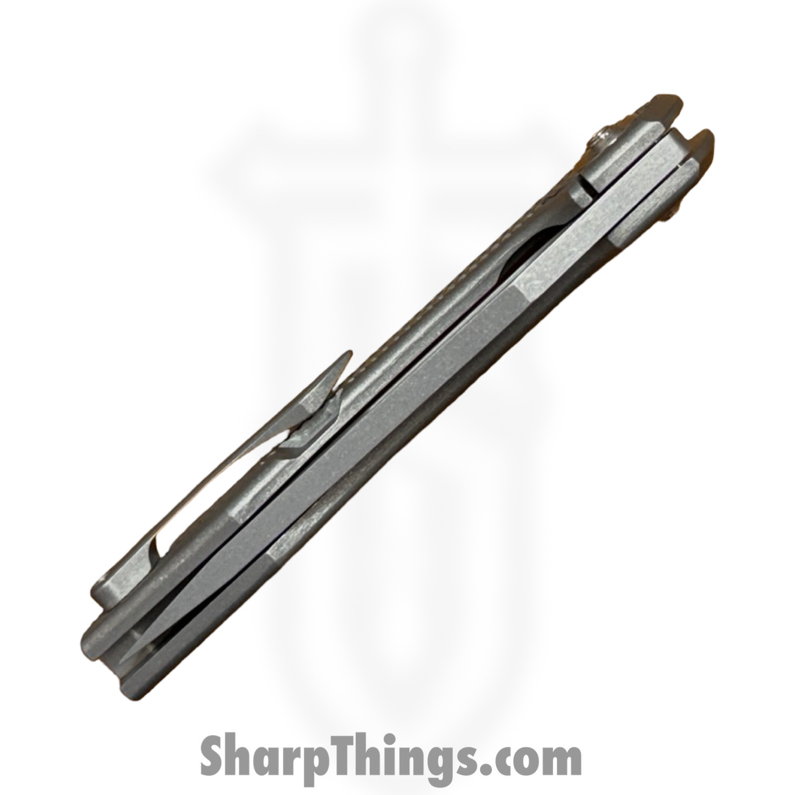 Simeon - SCKUNTS35SM - UnTo S Milled - Folding Knife - S35VN Stonewash Tanto - Titanium - Natural - Image 10