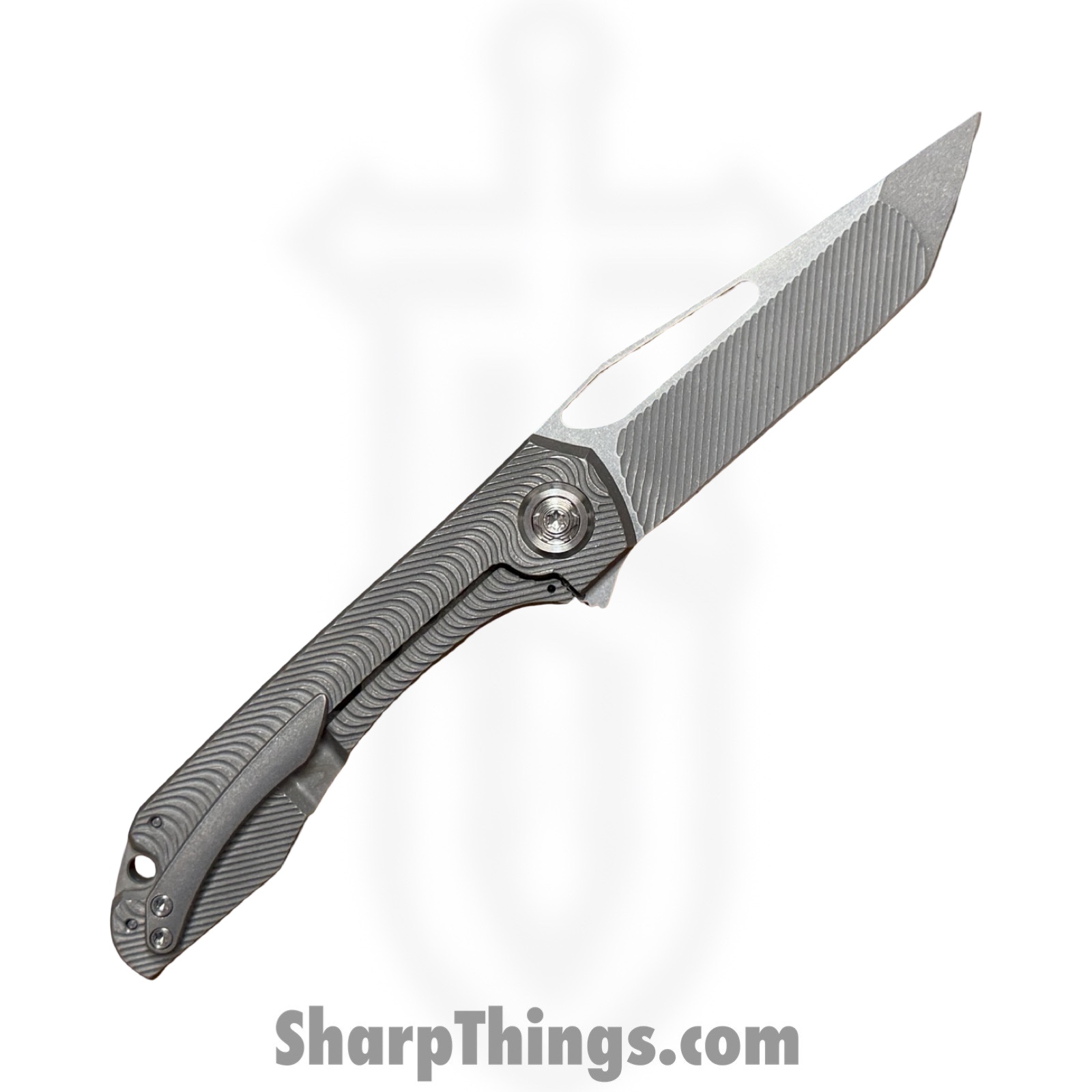 Simeon - SCKUNTS35SM - UnTo S Milled - Folding Knife - S35VN Stonewash Tanto - Titanium - Natural - Image 2