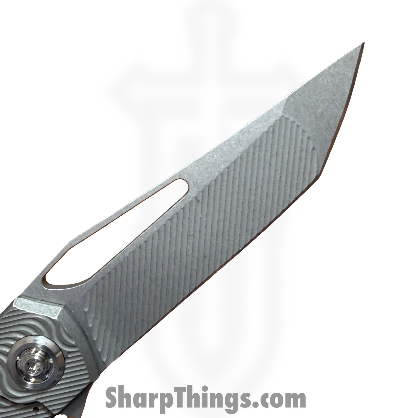 Simeon - SCKUNTS35SM - UnTo S Milled - Folding Knife - S35VN Stonewash Tanto - Titanium - Natural - Image 3