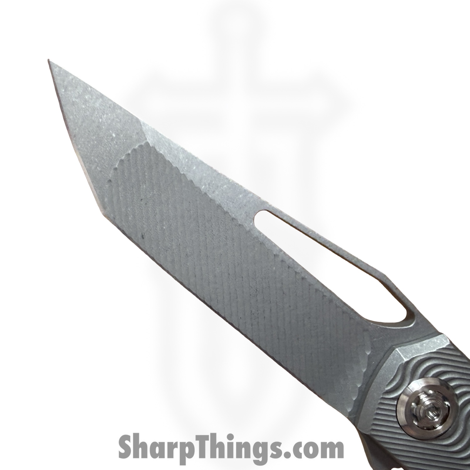 Simeon - SCKUNTS35SM - UnTo S Milled - Folding Knife - S35VN Stonewash Tanto - Titanium - Natural - Image 4