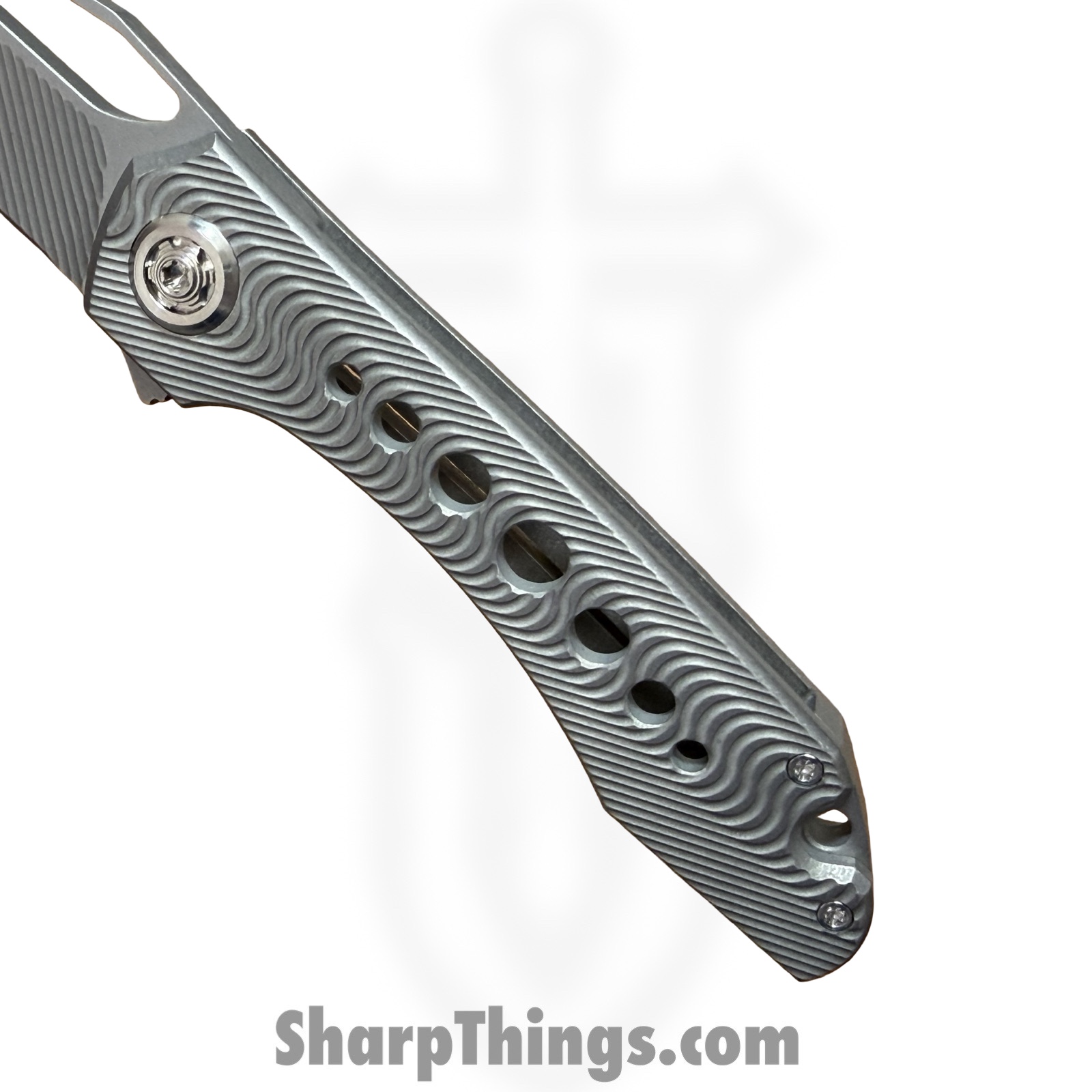 Simeon - SCKUNTS35SM - UnTo S Milled - Folding Knife - S35VN Stonewash Tanto - Titanium - Natural - Image 5