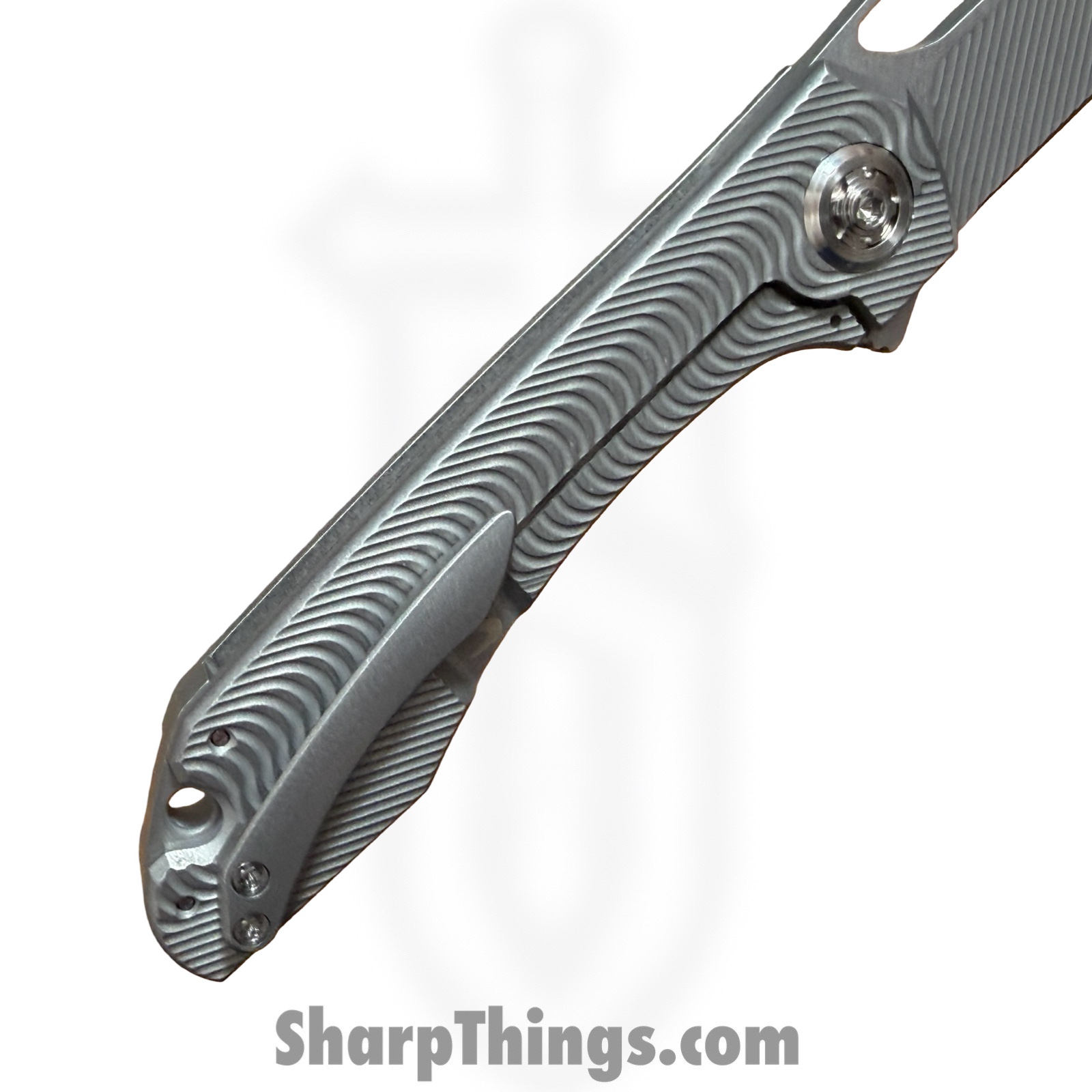 Simeon - SCKUNTS35SM - UnTo S Milled - Folding Knife - S35VN Stonewash Tanto - Titanium - Natural - Image 6