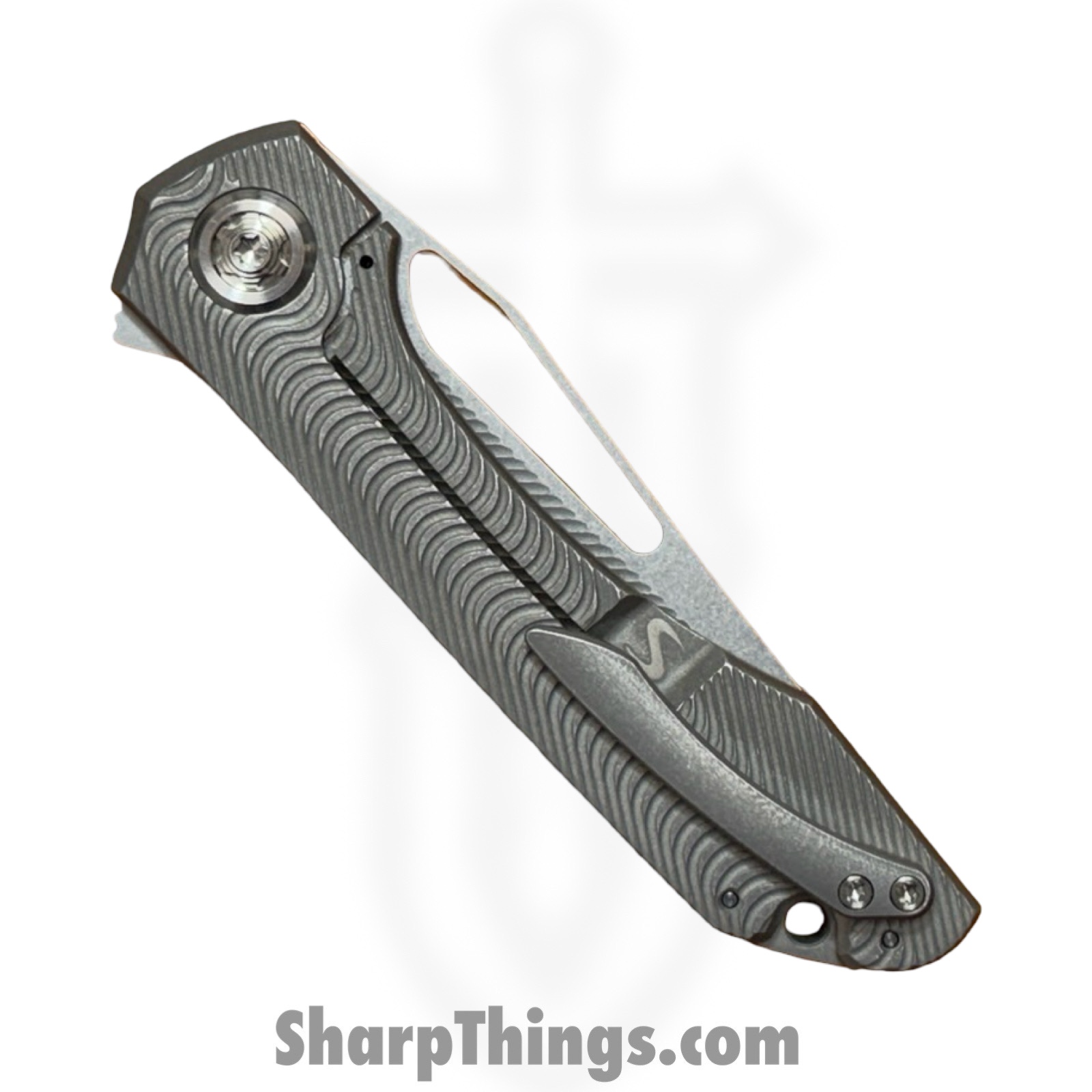 Simeon - SCKUNTS35SM - UnTo S Milled - Folding Knife - S35VN Stonewash Tanto - Titanium - Natural - Image 8