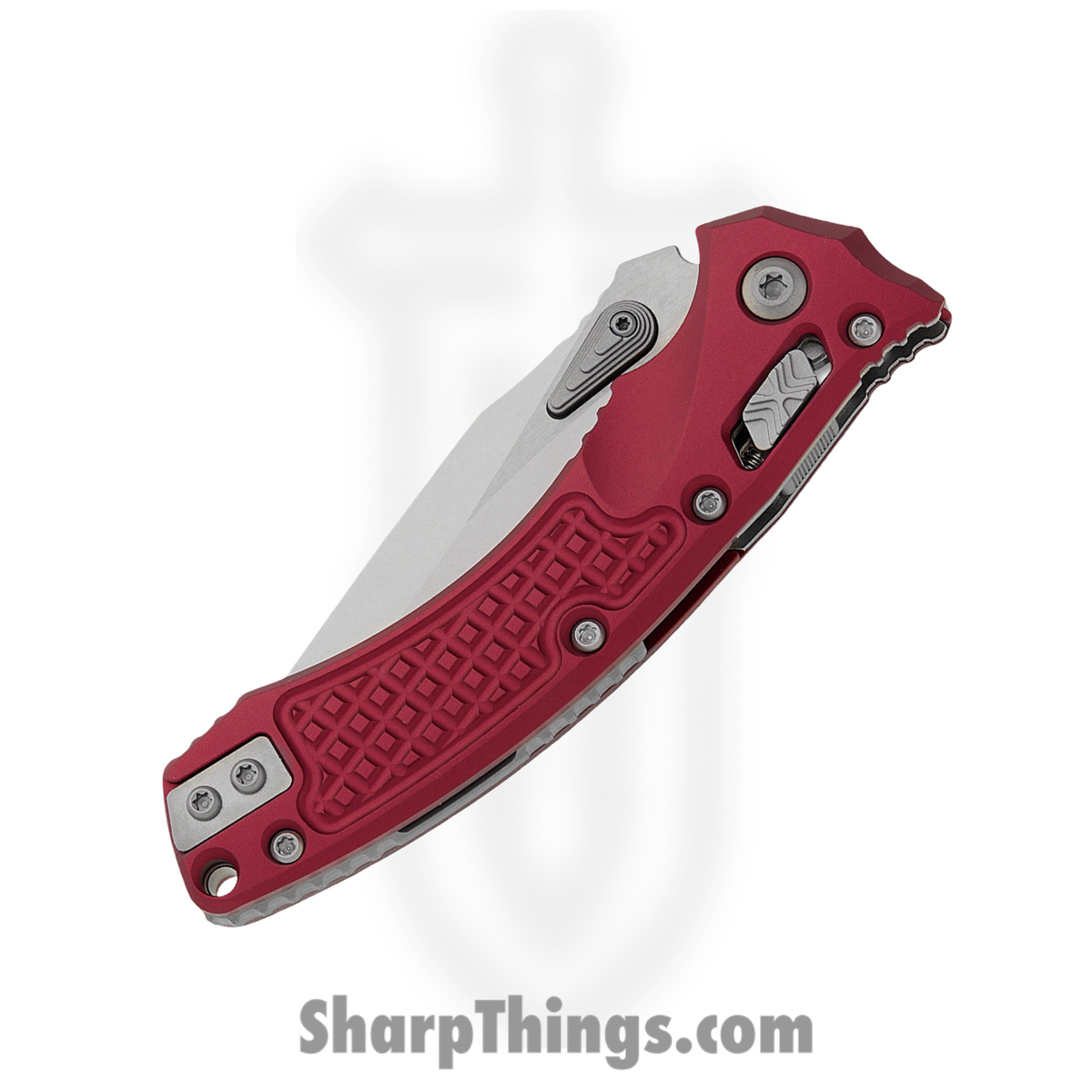 Microtech - 137MRL-10FRMR - Amphibian Mini - Folding Knife - M390MK Stonewash Clip Point - Frag Aluminum - Merlot - Image 3