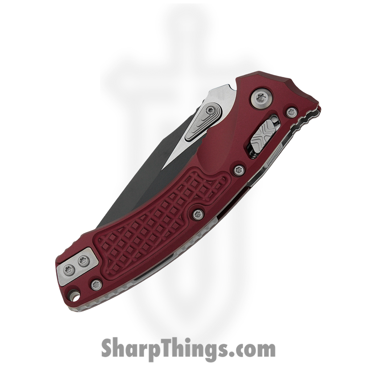 Microtech - 137MRL-1FRMR - Amphibian Mini - Folding Knife - M390MK Coated Clip Point - Frag Aluminum - Merlot - Image 3