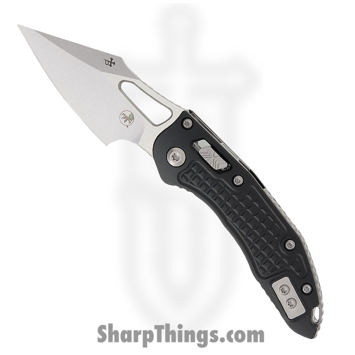 Microtech - 169MRL-10FR - M-Stitch - Folding Knife - M390MK Stonewash Spear Point - Frag Aluminum - Black