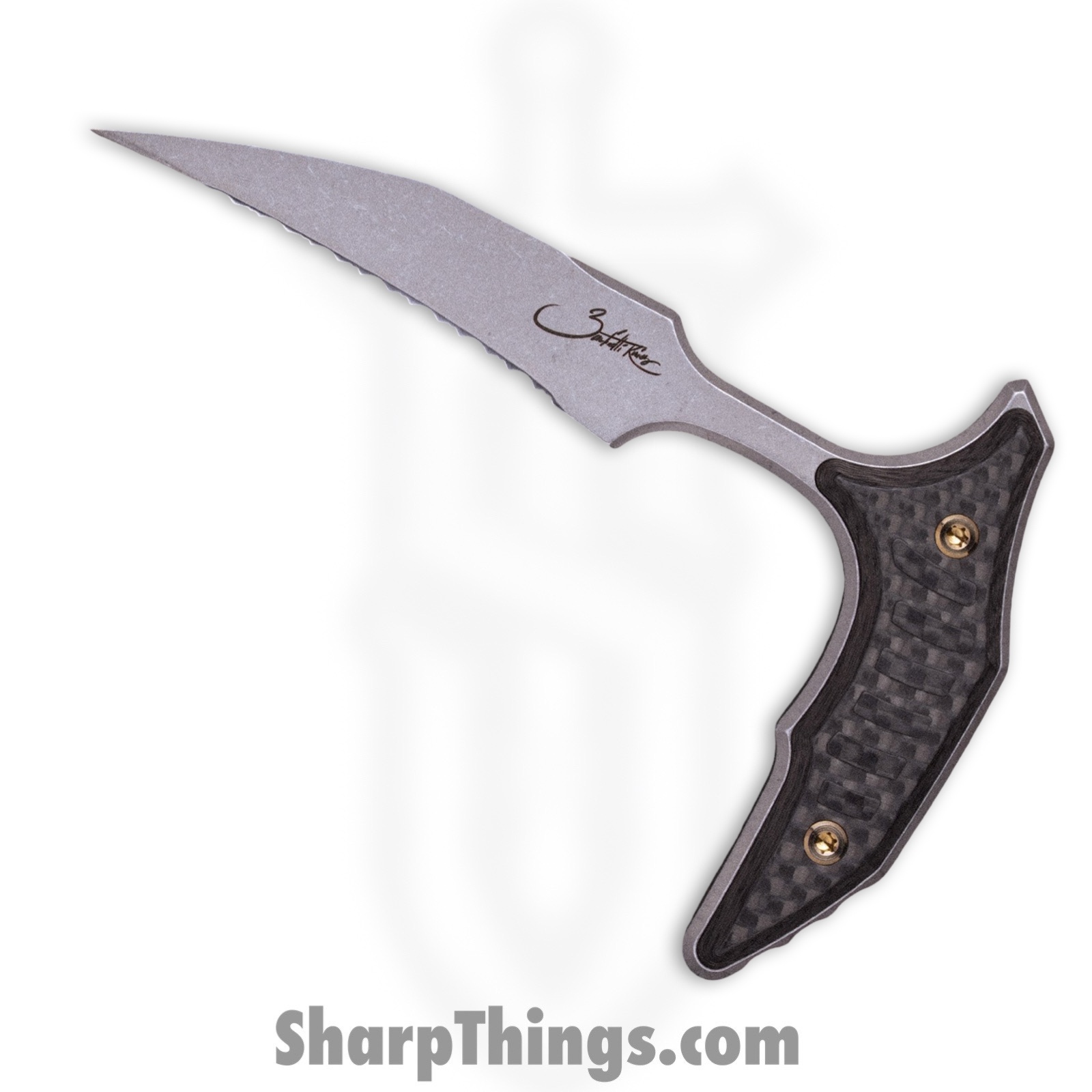 Microtech - 218-12APMS4 - Marfione Select Bee F/S - Fixed Blade Knife - 440C SS Apocalyptic Wharncliffe - Carbon Fiber - Black Bronze