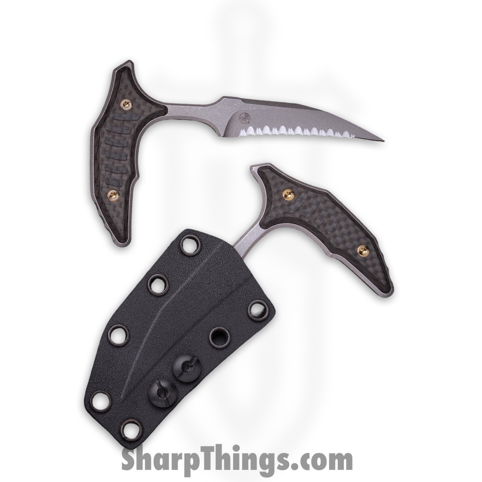 Microtech - 218-12APMS4 - Marfione Select Bee F/S - Fixed Blade Knife - 440C SS Apocalyptic Wharncliffe - Carbon Fiber - Black Bronze - Image 3
