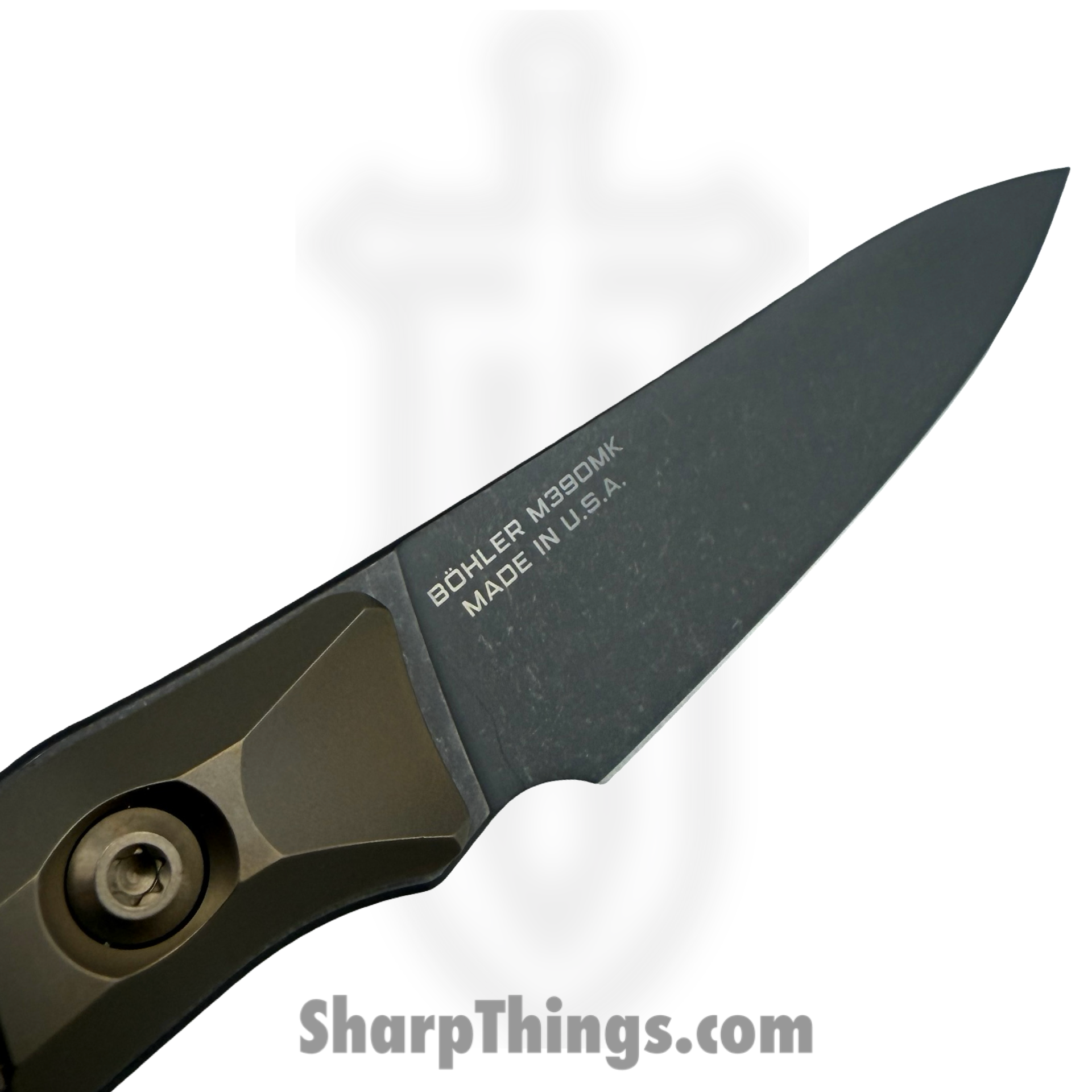Microtech - 3500B-1DLCLWCFS - 3.5" Pairing Knife Titanium Bolster - Fixed Blade Knife - M390MK DLC Drop Point - Carbon Fiber - Livewire - Image 8