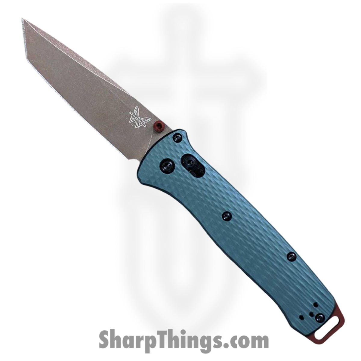 Benchmade - 537FE-2601 - Bailout Seasonal - Folding Knife - CPM S90V Flat Dark Earth Battlewash Tanto - Textured Aluminum - Taiga Green