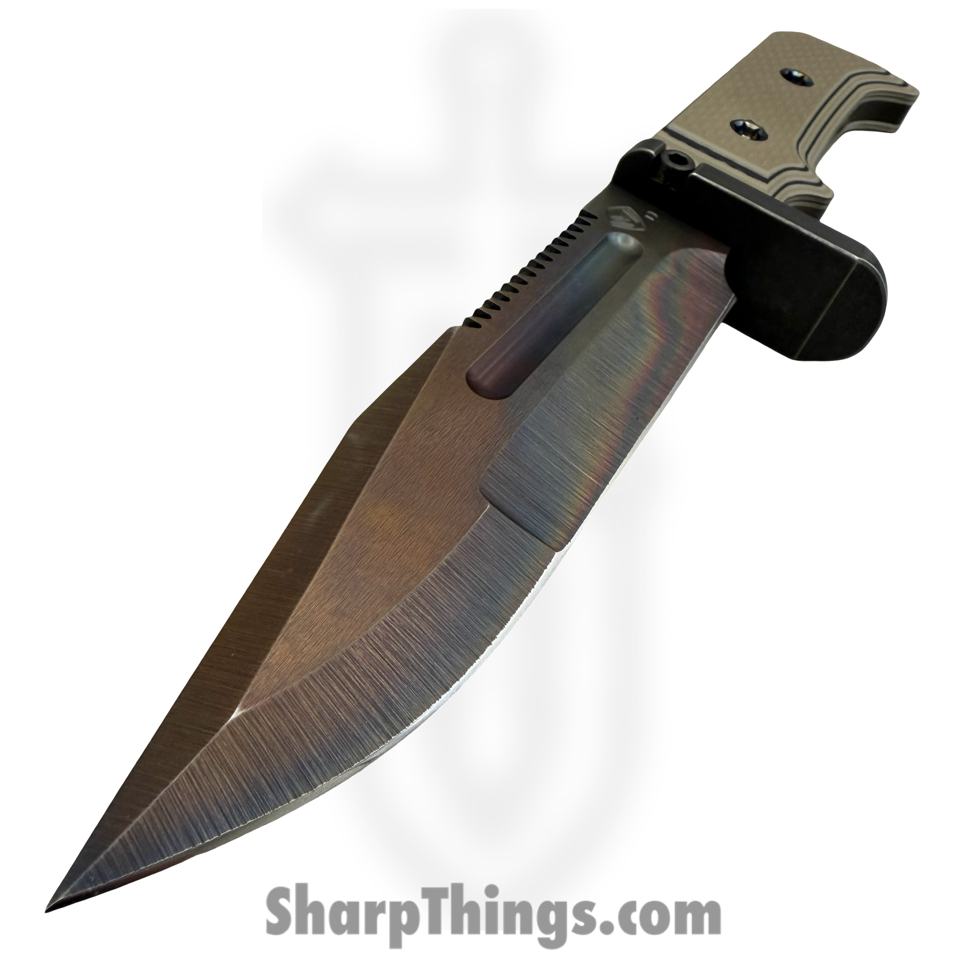 Medford Knife and Tool - MK0754PQ-12KB-SPQ3-HP - USMC Raider - Fixed Blade Knife - D2 Vulcan Clip Point - Multi Layered G10 - Black Tan - Image 6