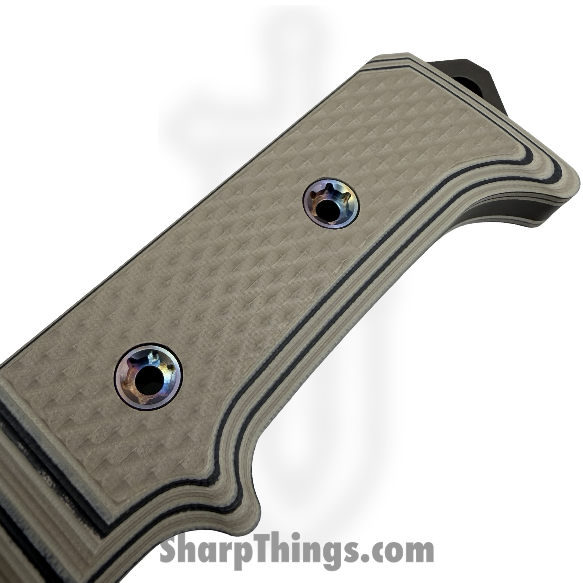Medford Knife and Tool - MK0754PQ-12KB-SPQ3-HP - USMC Raider - Fixed Blade Knife - D2 Vulcan Clip Point - Multi Layered G10 - Black Tan - Image 3