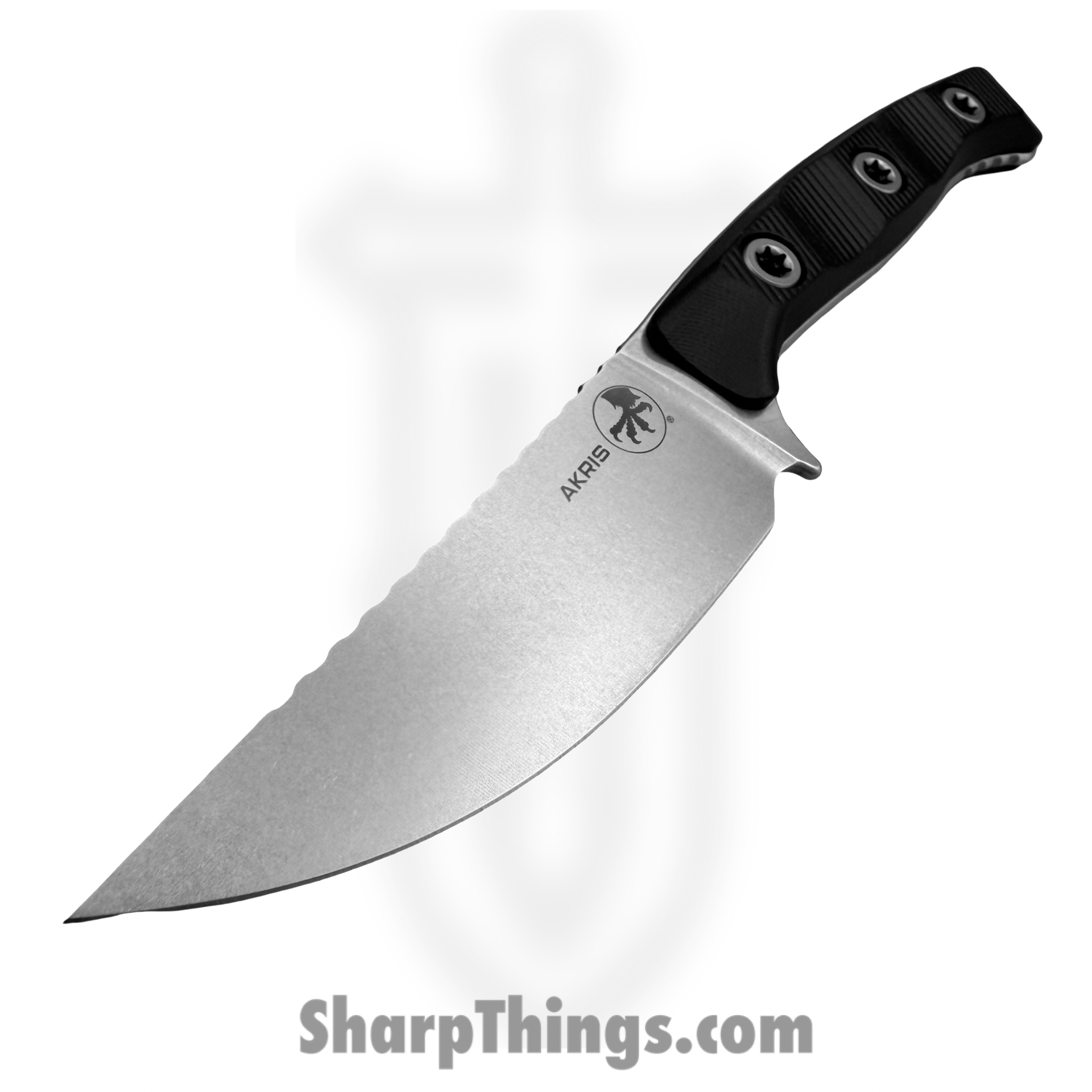 Microtech - 95-10BK-5 - Akris - Fixed Blade Knife - M390MK Stonewash Drop Point - G10 - Black - Image 6