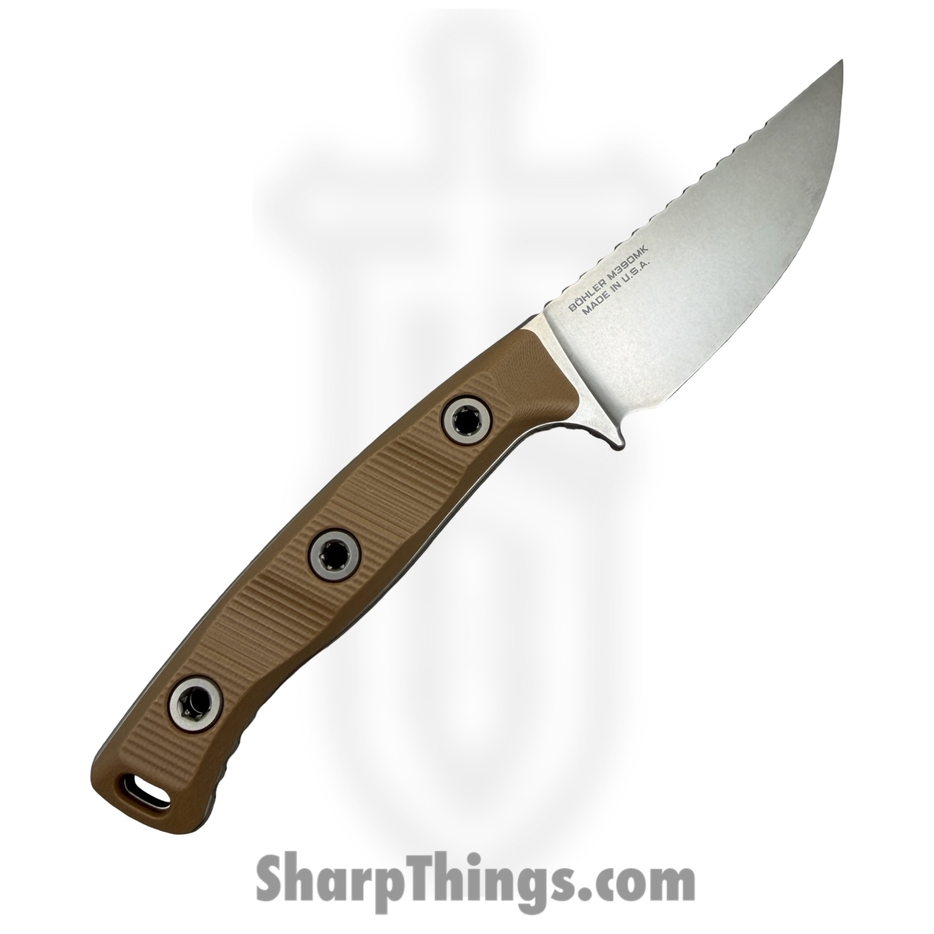 Microtech - 95-10DE-5 - Akris - Fixed Blade Knife - M390MK Stonewash Drop Point - G10 - Dark Earth - Image 2