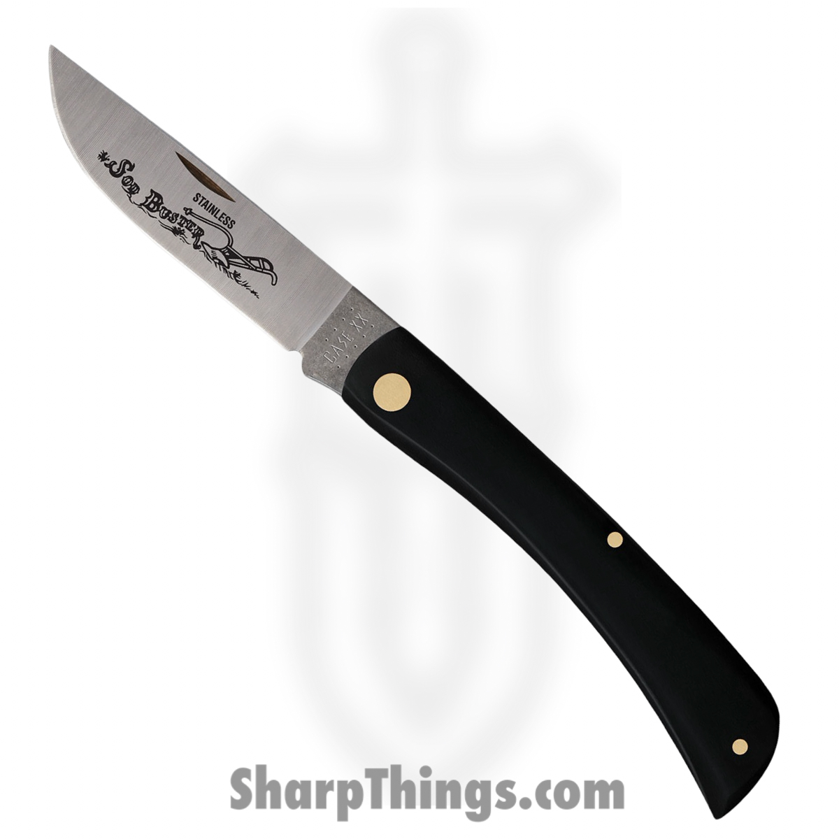 Case Cutlery - CA092 - Sod Buster - Folding Knife - Tru-Sharp™ Stainless Satin Skinner - Synthetic - Black