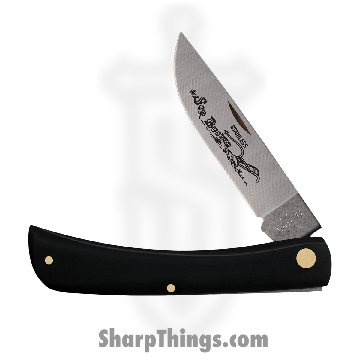 Case Cutlery - CA092 - Sod Buster - Folding Knife - Tru-Sharp™ Stainless Satin Skinner - Synthetic - Black - Image 2