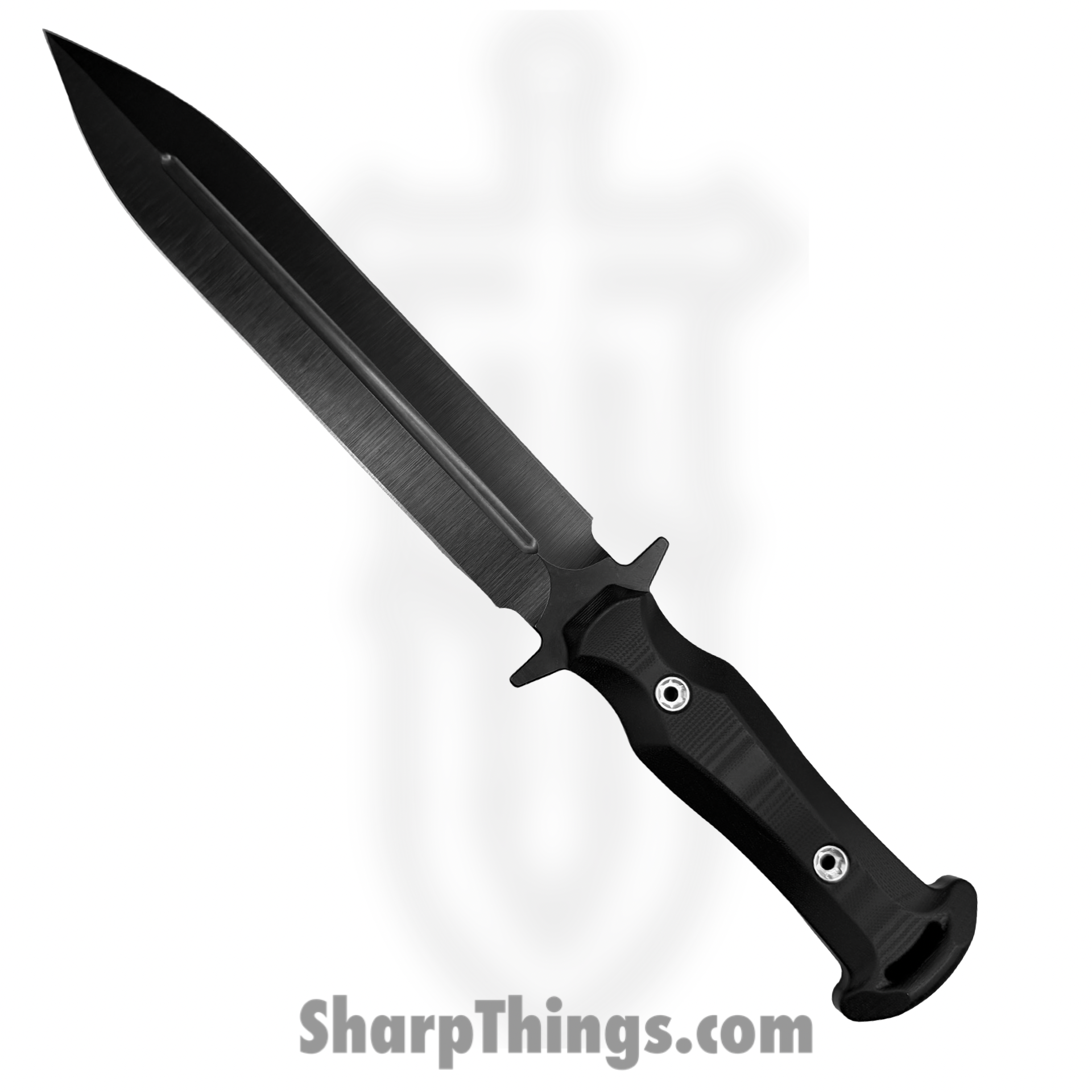 1881 Knife Works - MMS025 - Romulus - Fixed Blade Knife - 1095 Cro-Van Coated Dagger - G10 - Black