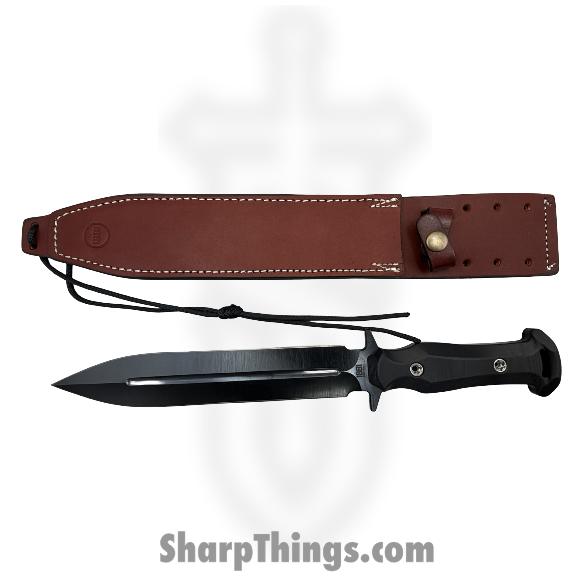 1881 Knife Works - MMS025 - Romulus - Fixed Blade Knife - 1095 Cro-Van Coated Dagger - G10 - Black - Image 2