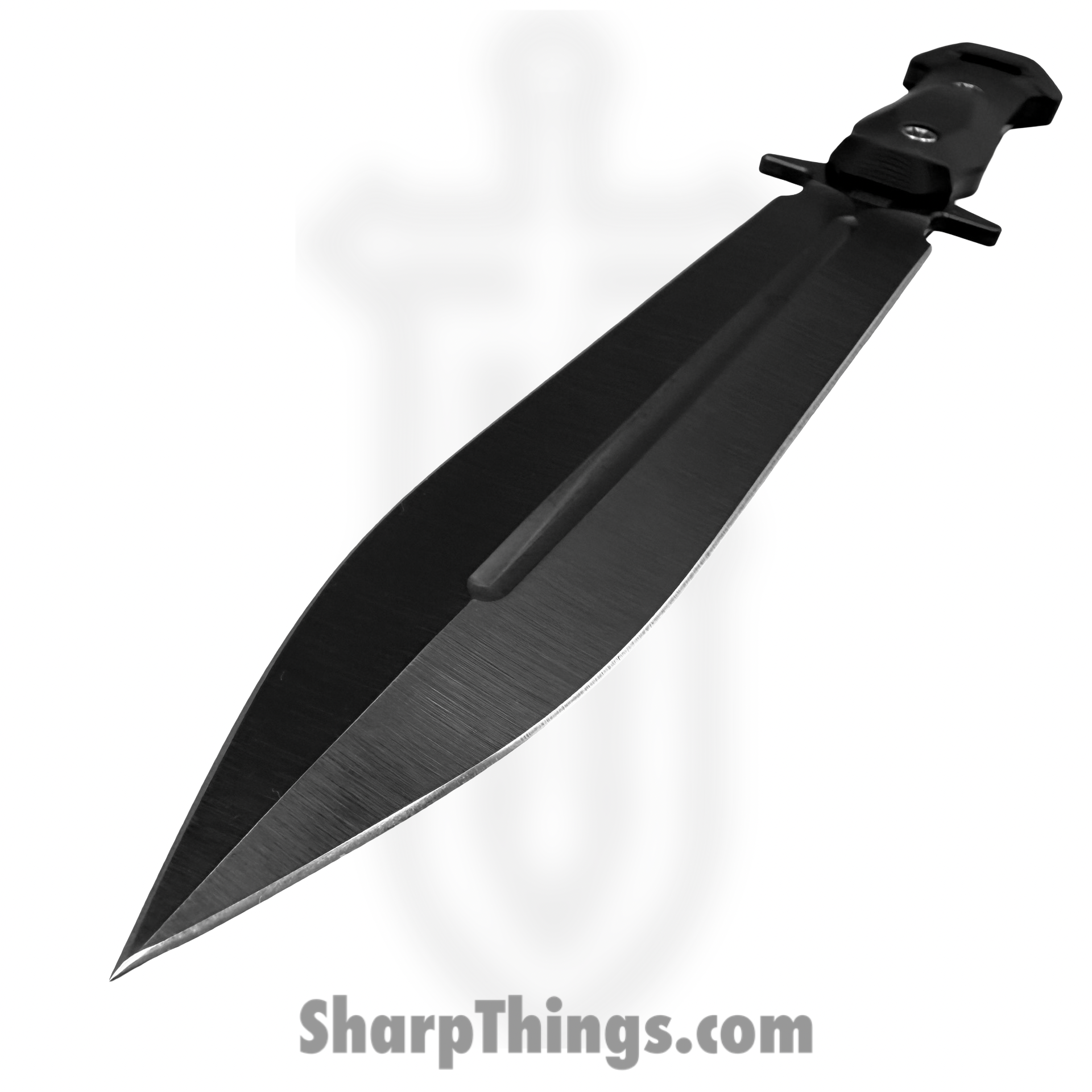 1881 Knife Works - MMS025 - Romulus - Fixed Blade Knife - 1095 Cro-Van Coated Dagger - G10 - Black - Image 4