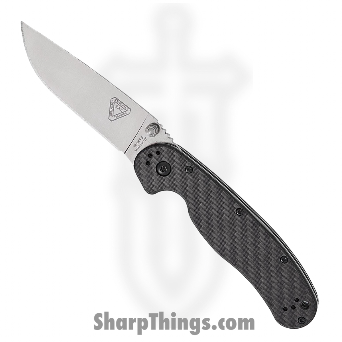 Ontario Knife Company - ON8884 - RAT 1.5 - Folding Knife - CPM MagnaCut Satin Drop Point - G10 Carbon Fiber Overlay - Black