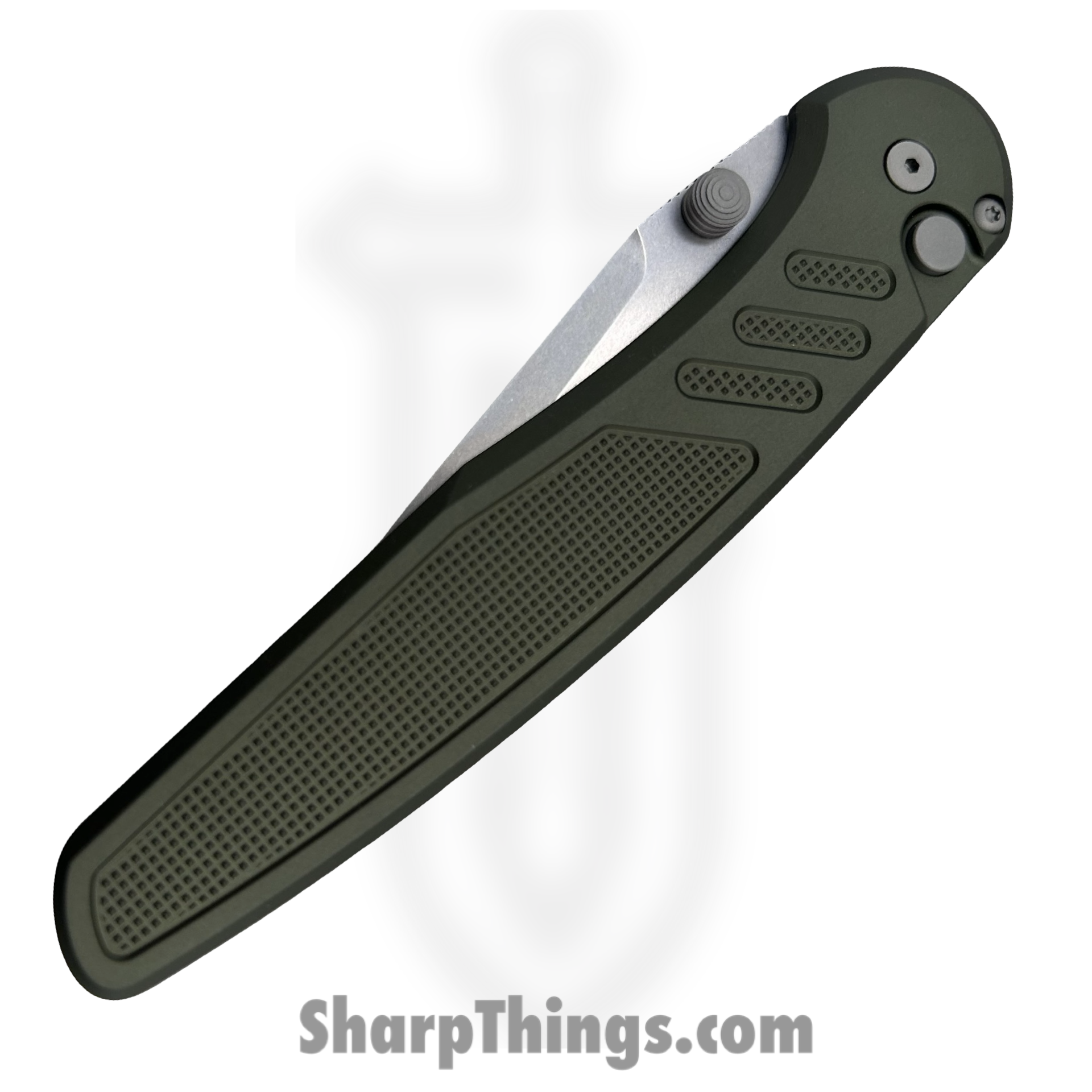 ProTech - PN1101-Green - Peace Neighbor Avalon - Folding Knife - CPM MagnaCut Stonewash Spear Point - Knurled Aluminum - Green - Image 2