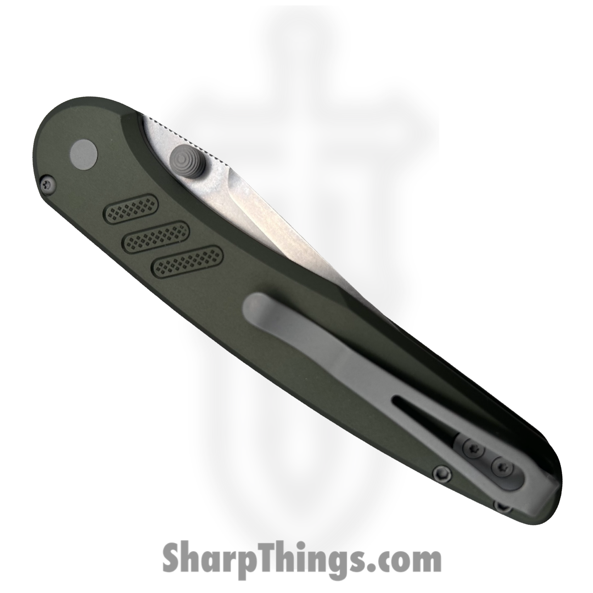 ProTech - PN1101-Green - Peace Neighbor Avalon - Folding Knife - CPM MagnaCut Stonewash Spear Point - Knurled Aluminum - Green - Image 3