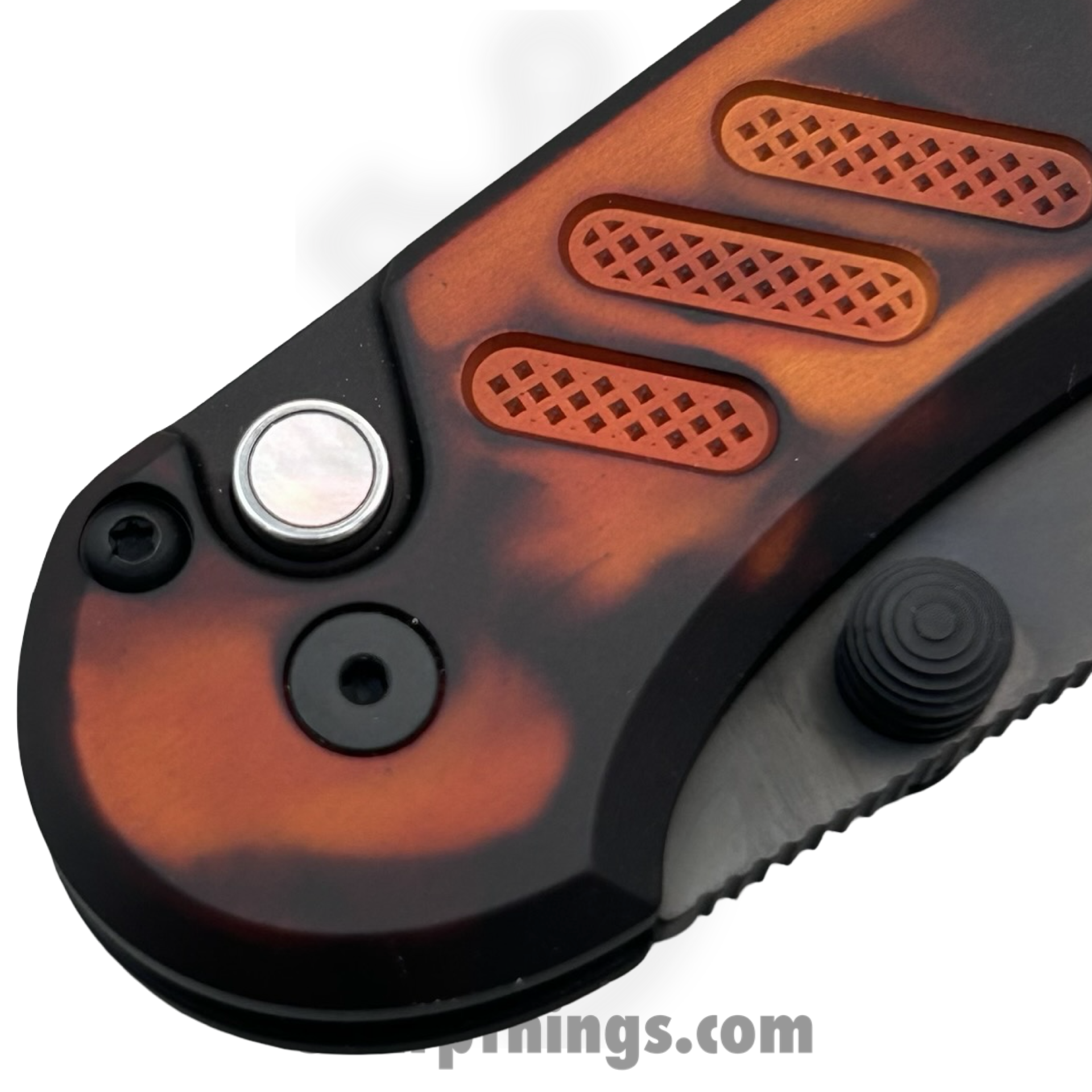 ProTech - PN1104-DF - Peace Neighbor Avalon - Folding Knife - CPM MagnaCut Coated Drop Point - Aluminum - "Del Fuego" - Image 5