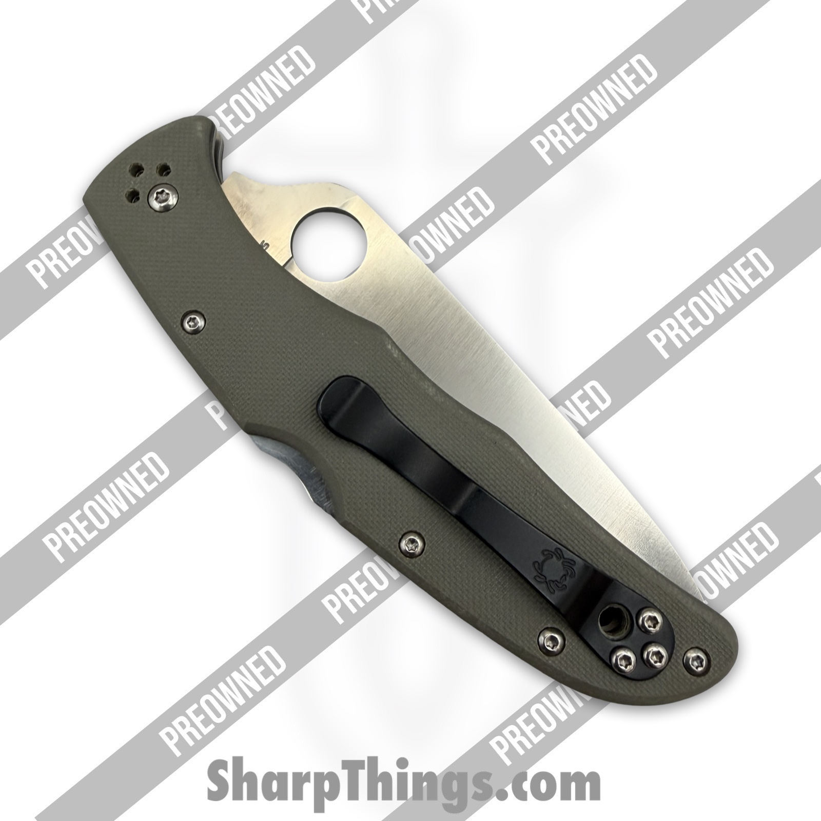 Spyderco - PO10GPFG - Preowned Endura - Folding Knife - VG-10 Satin Clip Point - G10 - Grey - Image 8