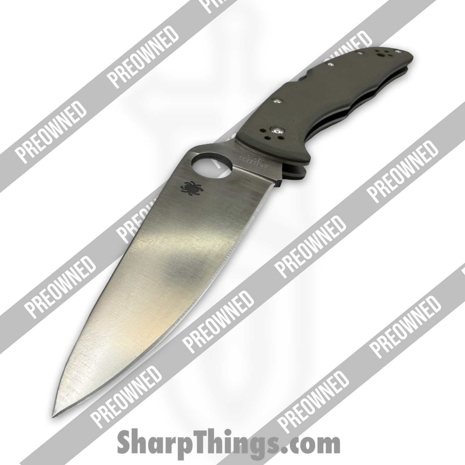 Spyderco - PO10GPFG - Preowned Endura - Folding Knife - VG-10 Satin Clip Point - G10 - Grey - Image 7