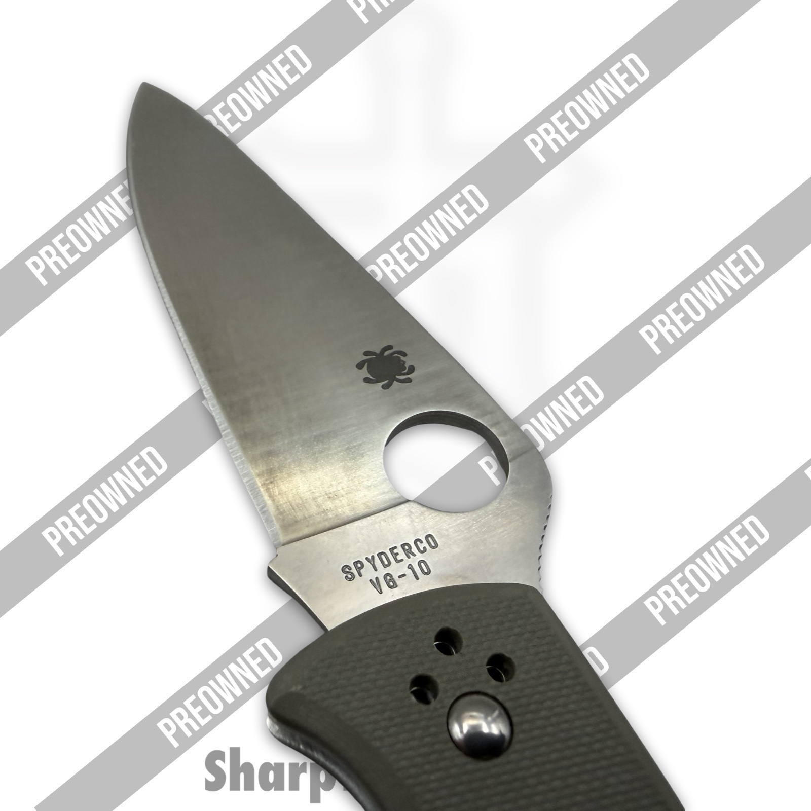 Spyderco - PO10GPFG - Preowned Endura - Folding Knife - VG-10 Satin Clip Point - G10 - Grey - Image 6
