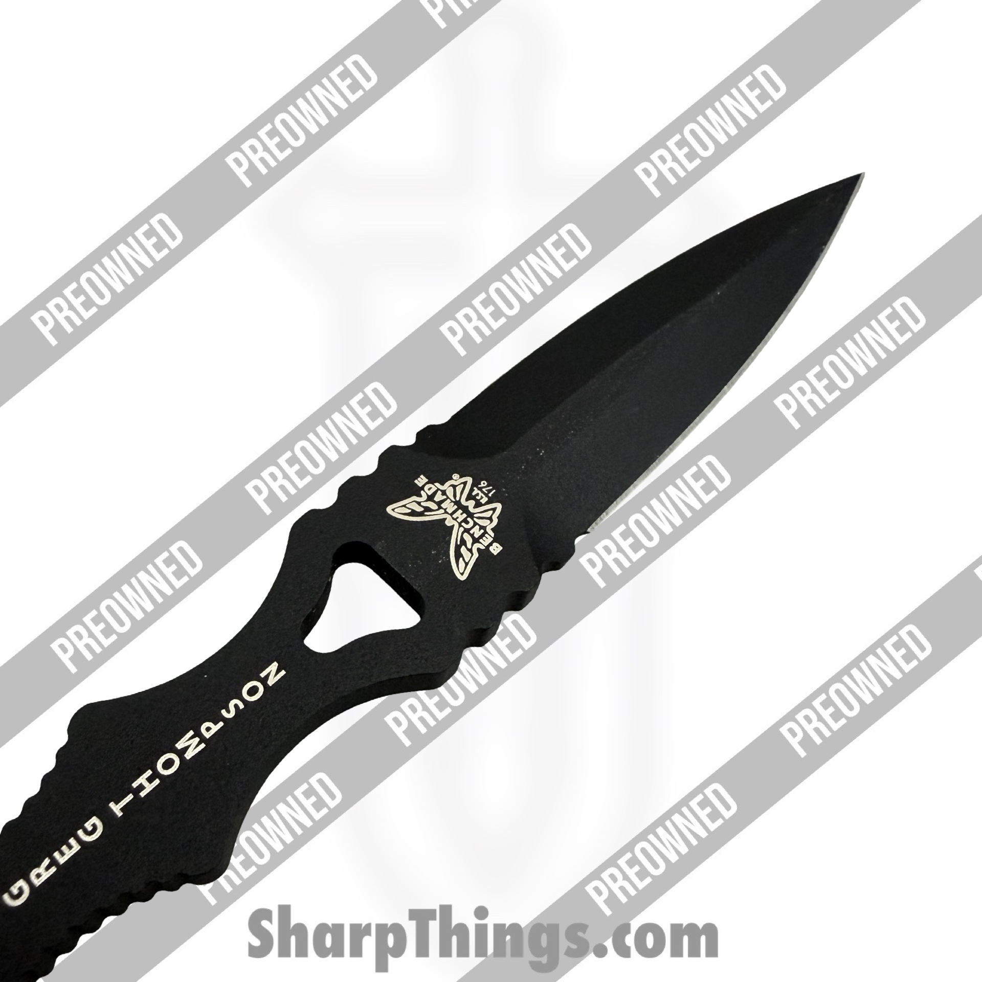 Benchmade - PO176BKSN - Preowned SOCP - Fixed Blade Knife - 440C SS Coated Dagger - Steel - Black - Image 7