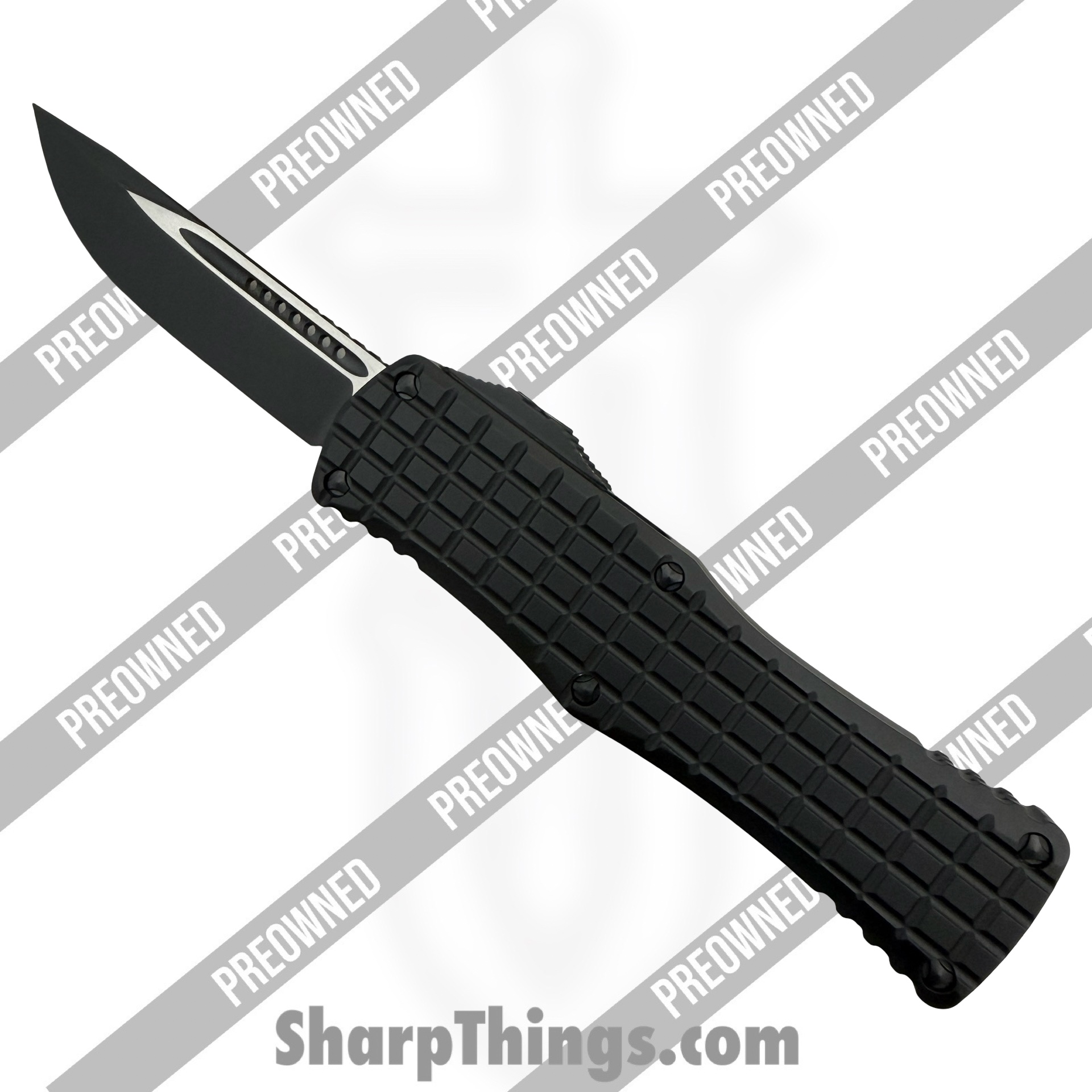 Microtech - PO703-1TFRS - Preowned Hera Frag - Folding Knife - M390 Coated Drop Point - Aluminum - Black