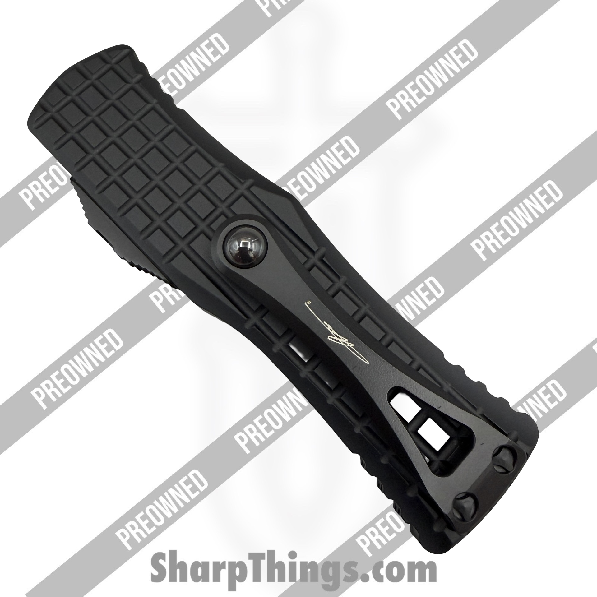 Microtech - PO703-1TFRS - Preowned Hera Frag - Folding Knife - M390 Coated Drop Point - Aluminum - Black - Image 11