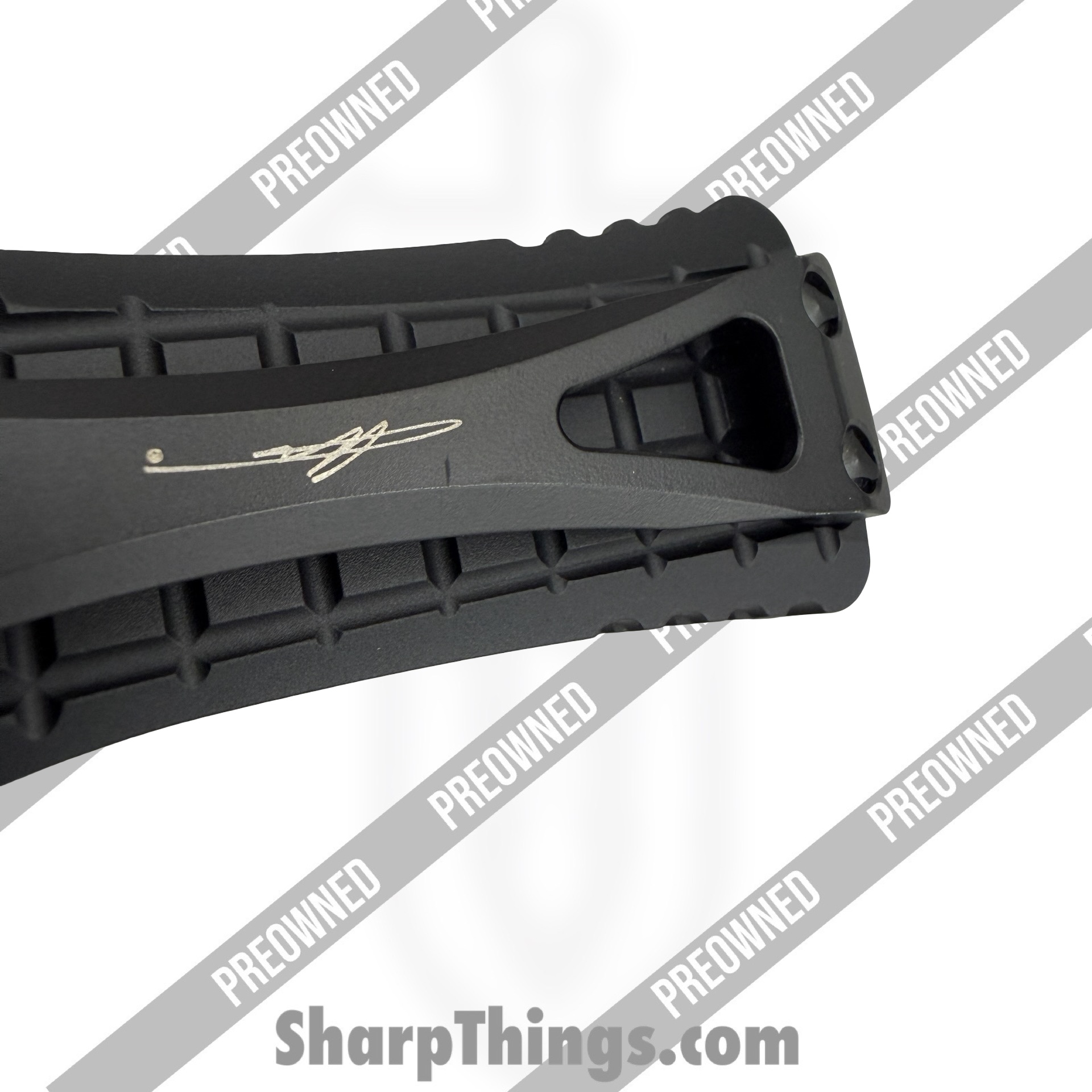 Microtech - PO703-1TFRS - Preowned Hera Frag - Folding Knife - M390 Coated Drop Point - Aluminum - Black - Image 10