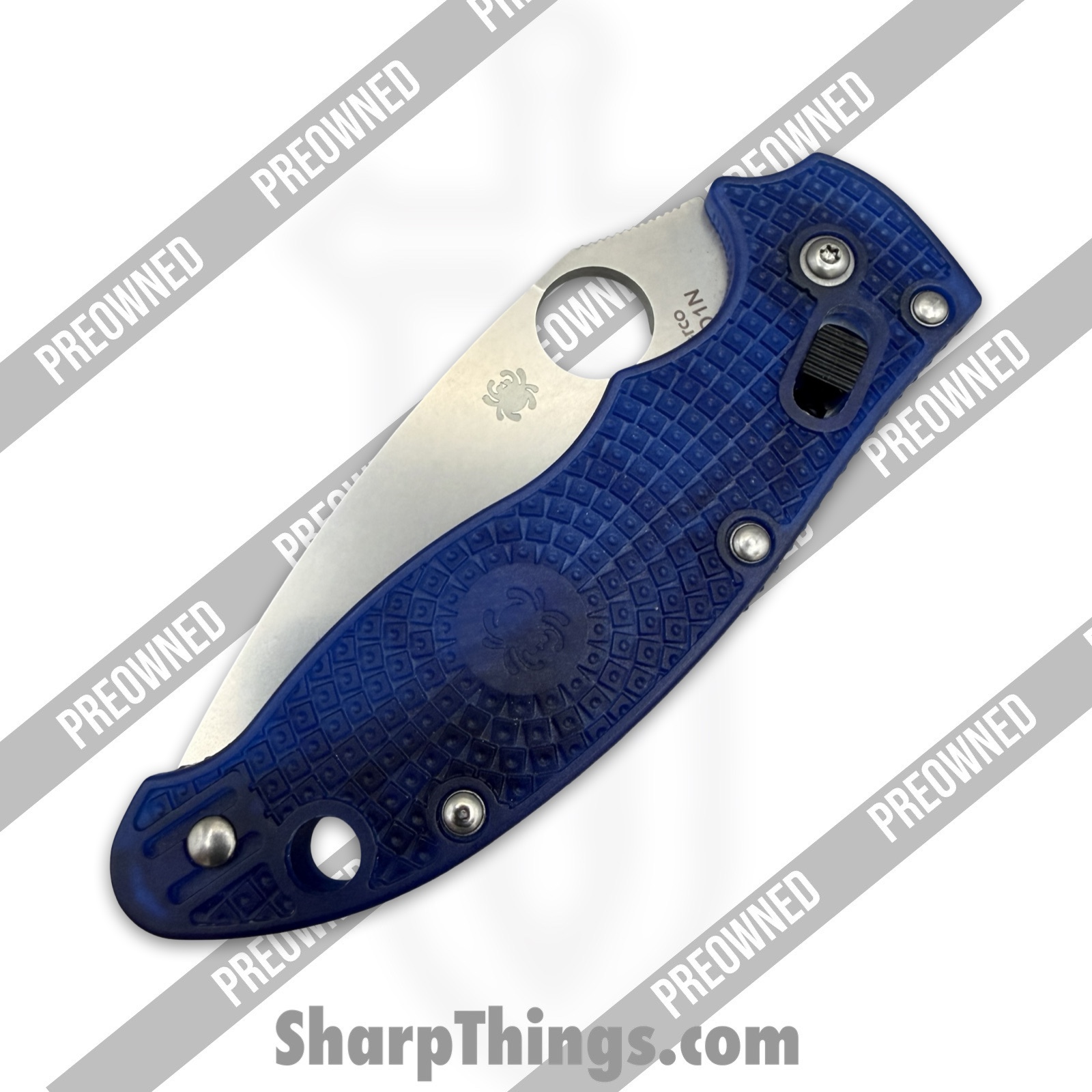 Spyderco - POC101PBL2 - Preowned Manix 2 Lighweight - Folding Knife - CTS-BD1N Stonewash Drop Point - Polymer - Blue - Image 8