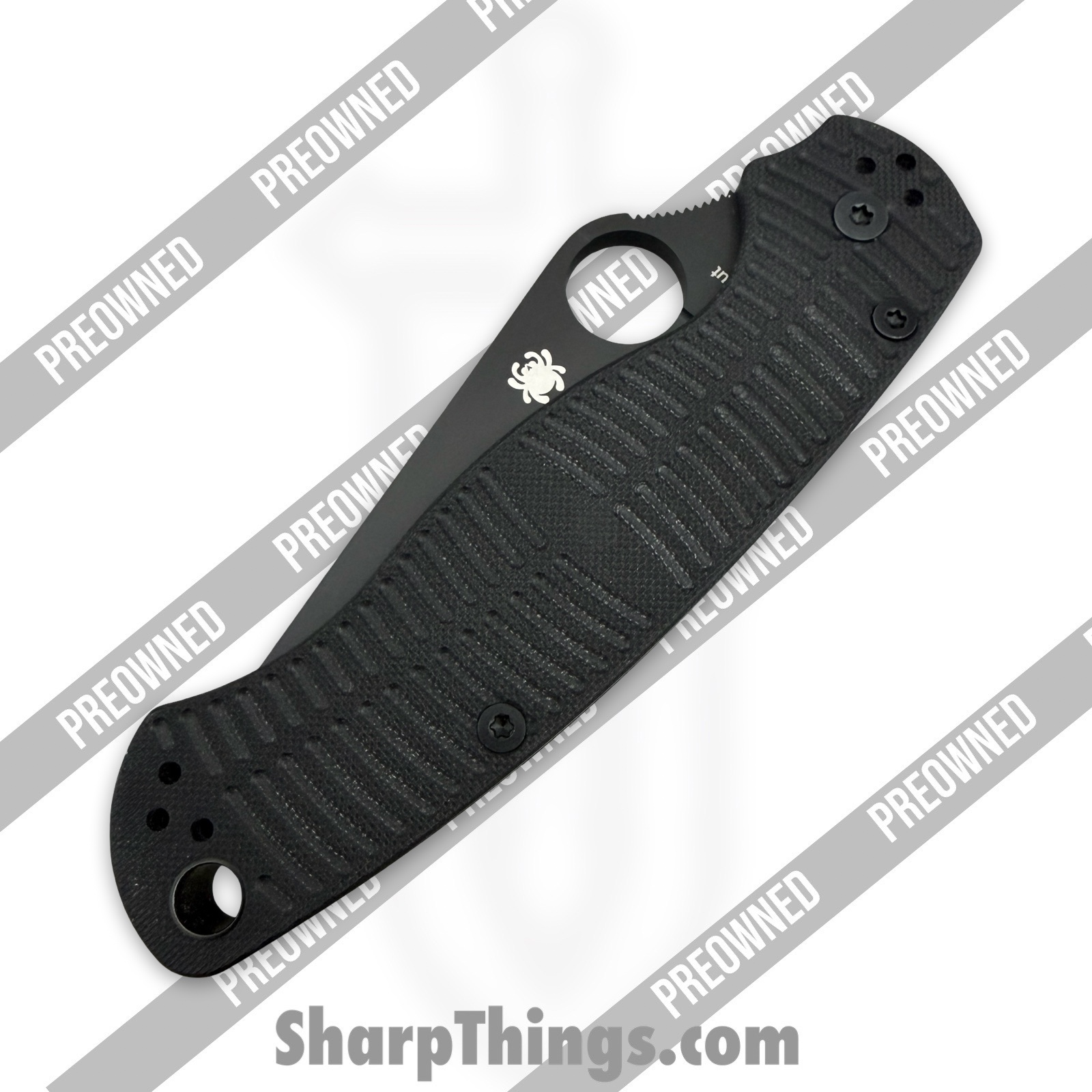 Spyderco - POC81GMCBKP2 - Preowned Paramilitary 2 Salt - Folding Knife - CPM MagnaCut DLC Clip Point - G10 - Black - Image 14