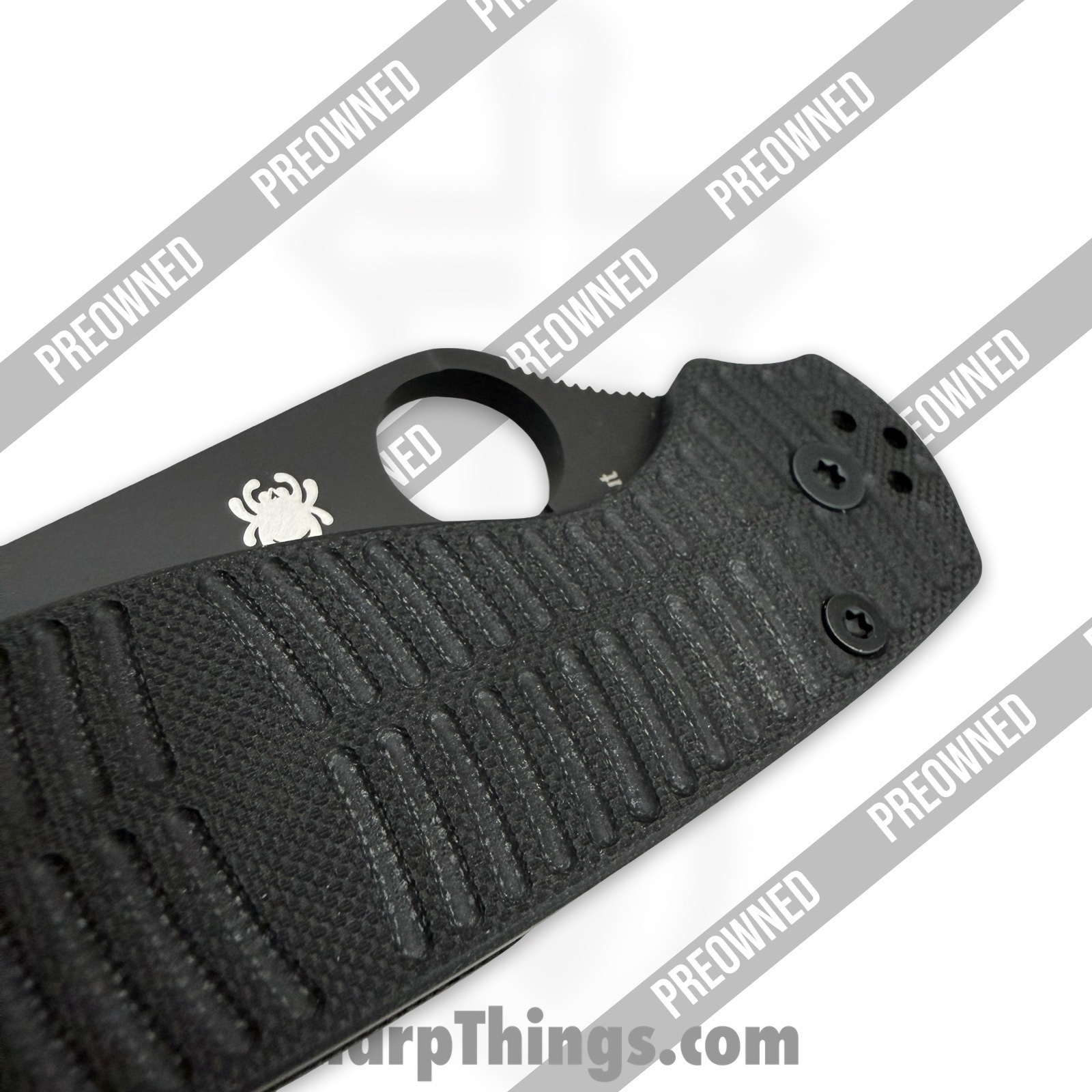 Spyderco - POC81GMCBKP2 - Preowned Paramilitary 2 Salt - Folding Knife - CPM MagnaCut DLC Clip Point - G10 - Black - Image 9