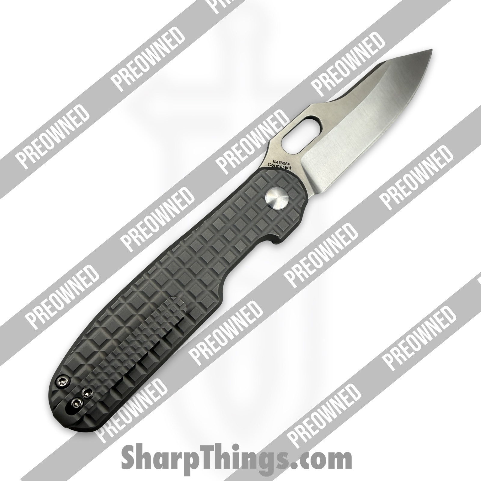 Kizer Cutlery - POKI4562A4 - Preowned Cormorant Ti - Folding Knife - 20CV Satin Clip Point - Titanium - Grey - Image 2