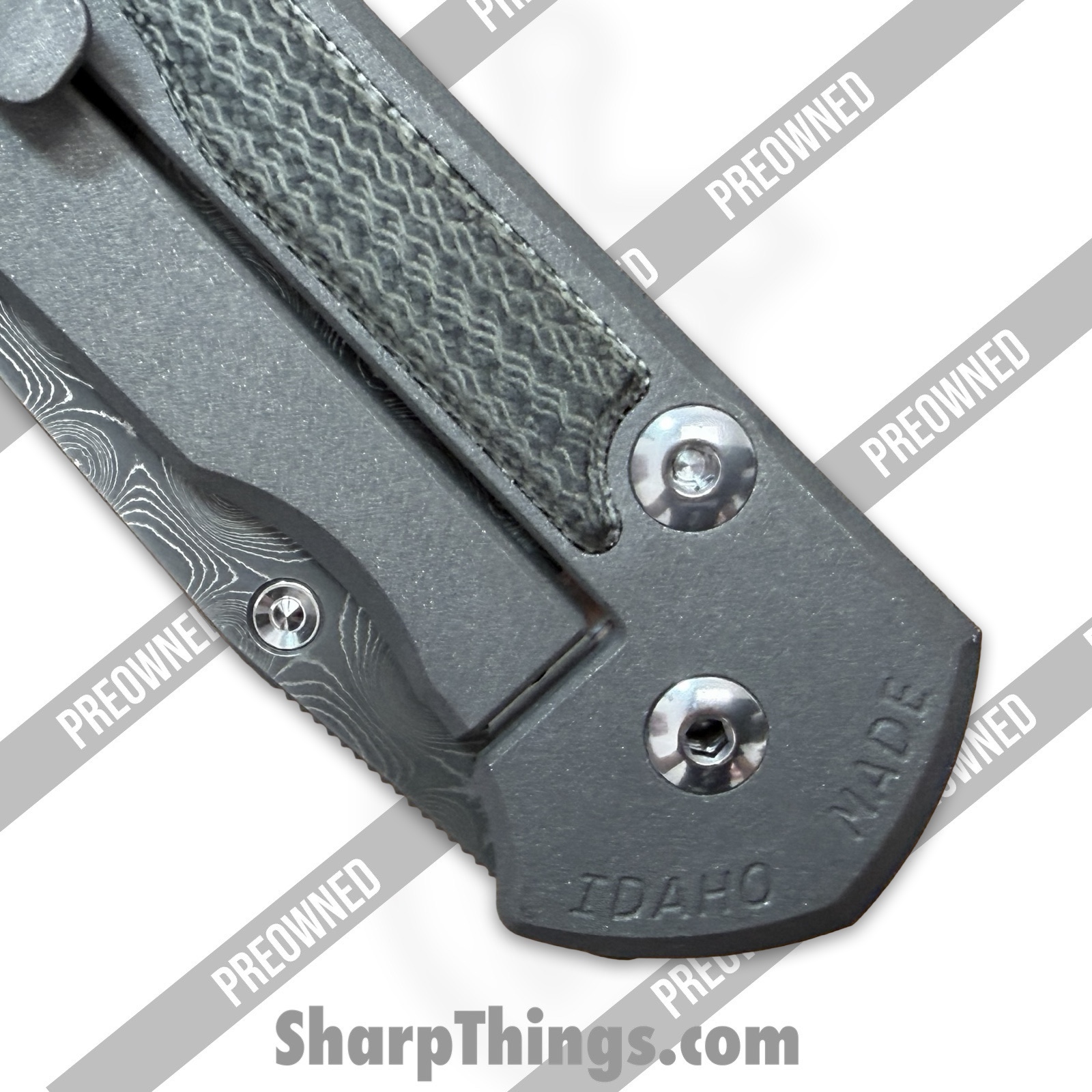 Chris Reeve Knives - POL31-1206 - Preowned Large Sebenza 31 Inlay - Folding Knife - Chad Nichols Damascus Drop Point - Titanium - Black - Image 10