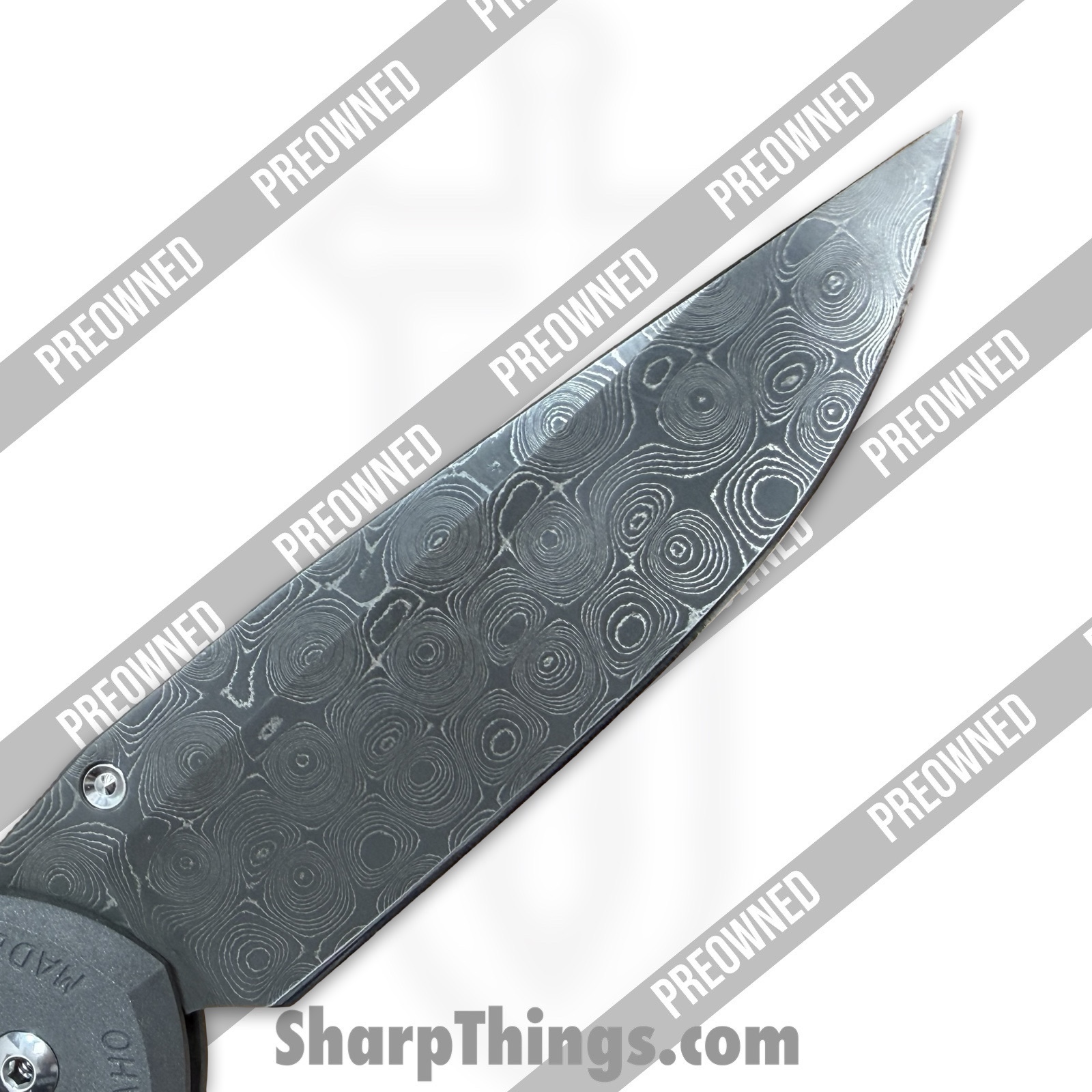 Chris Reeve Knives - POL31-1206 - Preowned Large Sebenza 31 Inlay - Folding Knife - Chad Nichols Damascus Drop Point - Titanium - Black - Image 4
