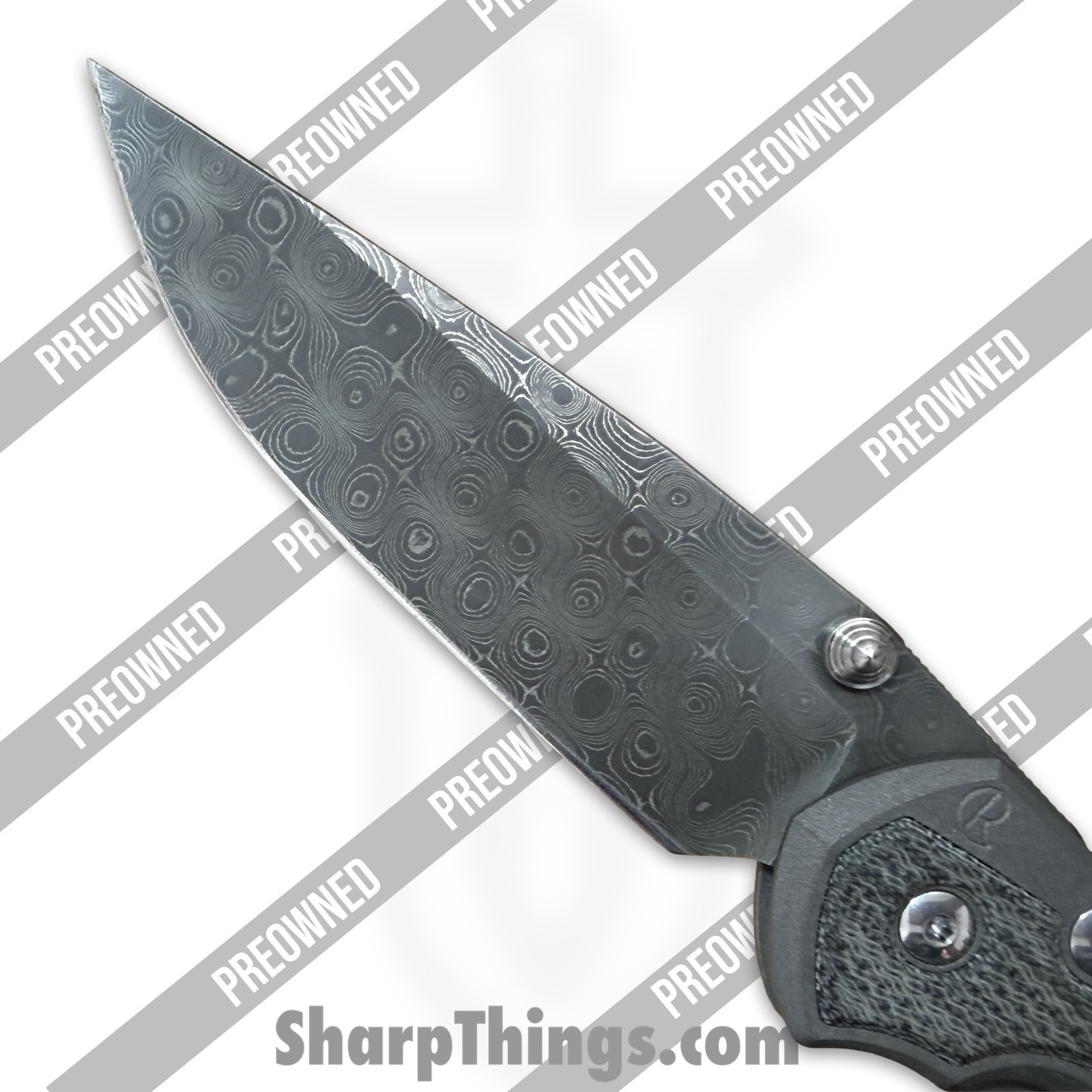 Chris Reeve Knives - POL31-1206 - Preowned Large Sebenza 31 Inlay - Folding Knife - Chad Nichols Damascus Drop Point - Titanium - Black - Image 5