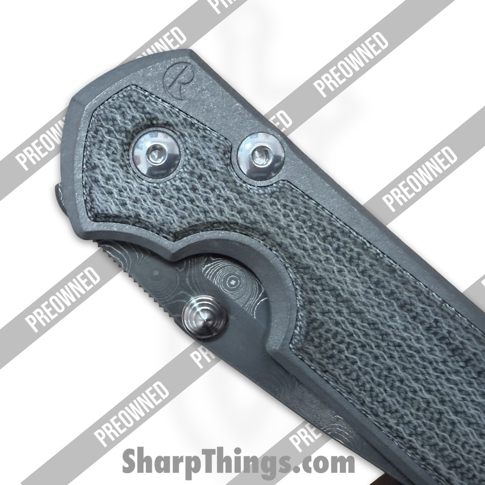 Chris Reeve Knives - POL31-1206 - Preowned Large Sebenza 31 Inlay - Folding Knife - Chad Nichols Damascus Drop Point - Titanium - Black - Image 9