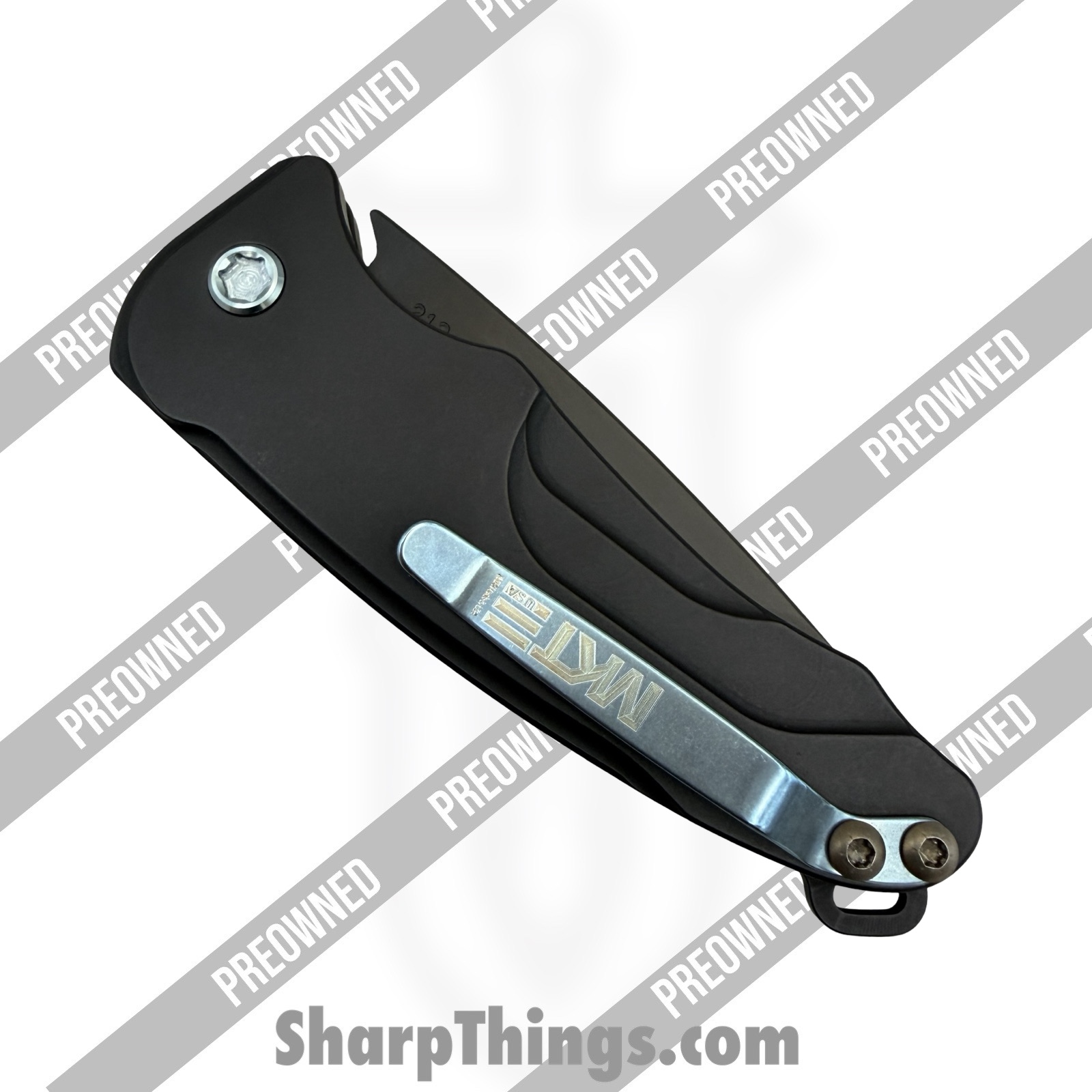 Medford Knife and Tool - POMKA394PQ-42AB-T2C2-Q4 - Preowned Smooth Criminal Auto - Automatic Knife - S45VN Coated Drop Point - Aluminum - Black|Blue - Image 4