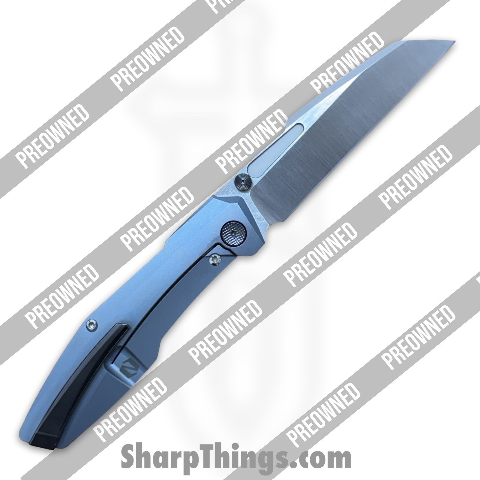 Null Knives - PORaiko320 - Preowned Raikou #320 w/ Zirconium Kit - Folding Knife - S90V Satin Sheepsfoot - Timascus - Blue - Image 2
