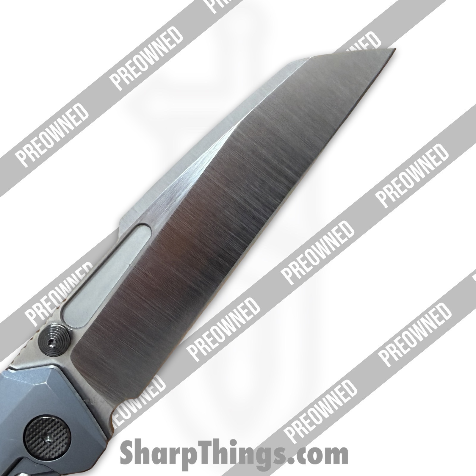 Null Knives - PORaiko320 - Preowned Raikou #320 w/ Zirconium Kit - Folding Knife - S90V Satin Sheepsfoot - Timascus - Blue - Image 4