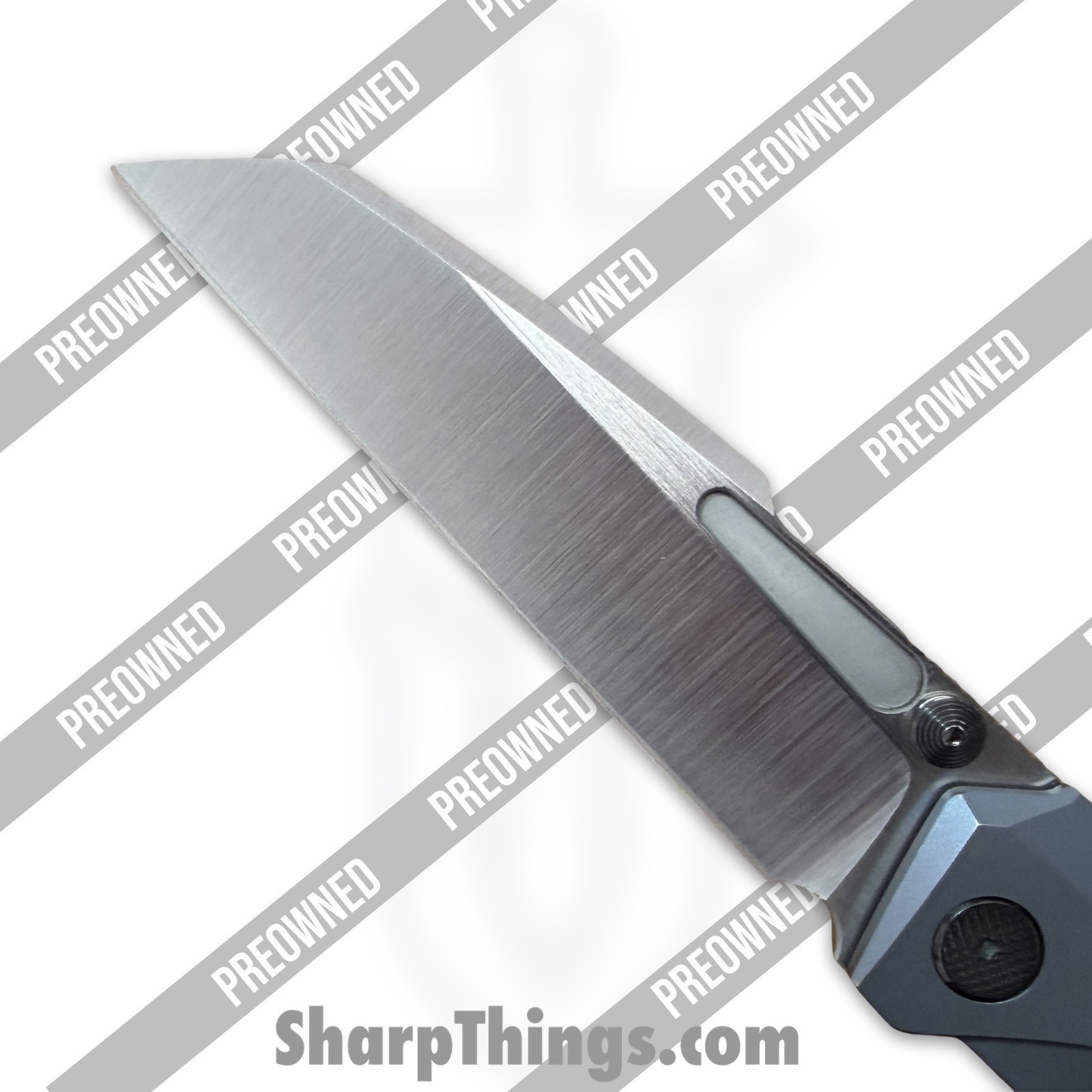 Null Knives - PORaiko320 - Preowned Raikou #320 w/ Zirconium Kit - Folding Knife - S90V Satin Sheepsfoot - Timascus - Blue - Image 5