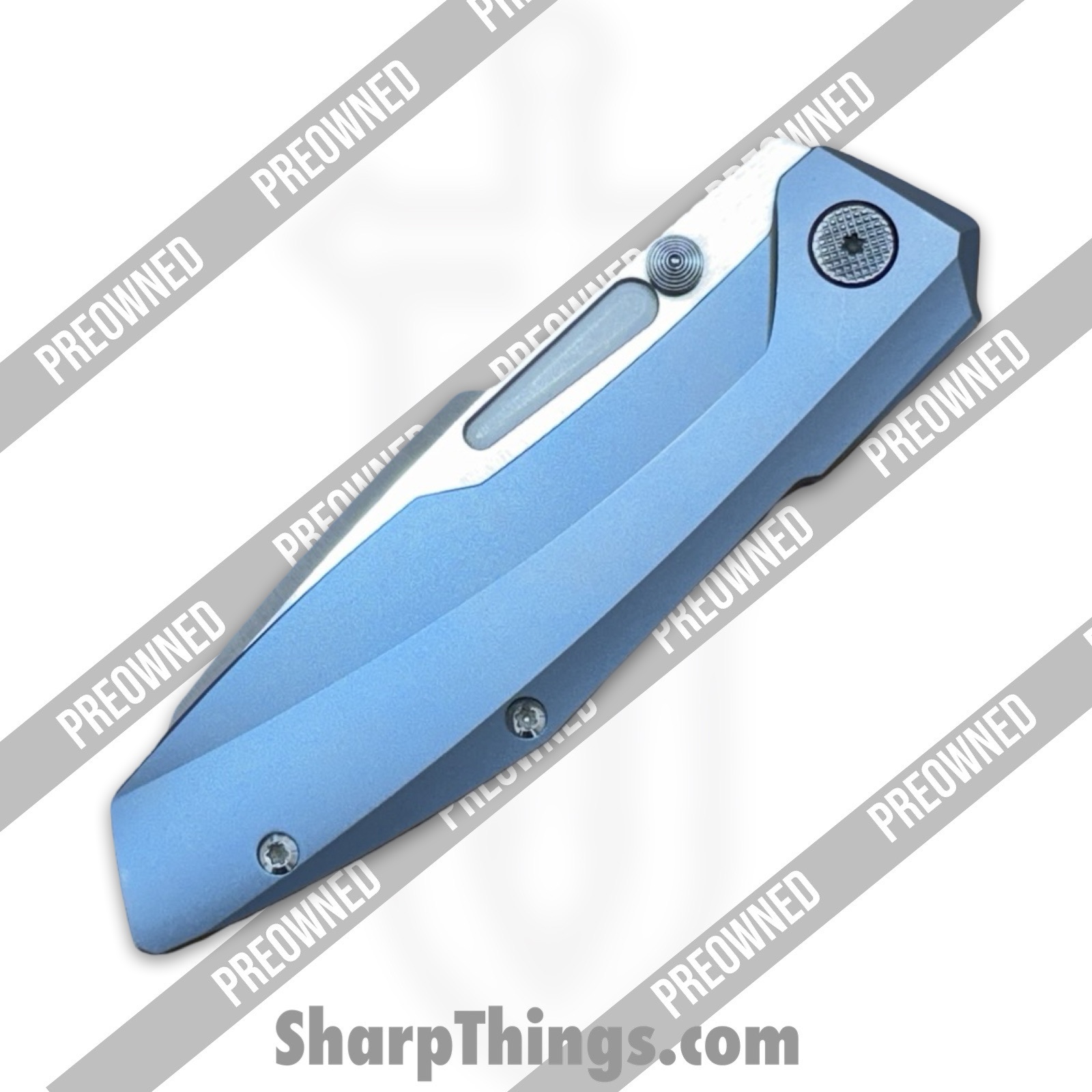 Null Knives - PORaiko320 - Preowned Raikou #320 w/ Zirconium Kit - Folding Knife - S90V Satin Sheepsfoot - Timascus - Blue - Image 9
