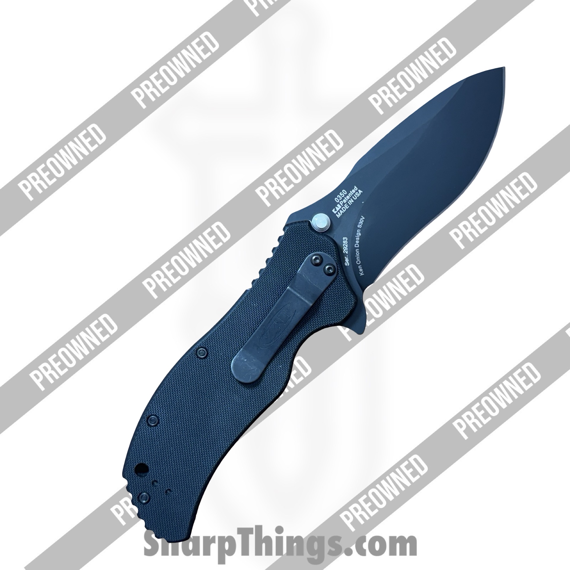 Zero Tolerance - POZT0350 - Preowned 0350 - Folding Knife - S30V DLC Drop Point - G10 - Black - Image 2